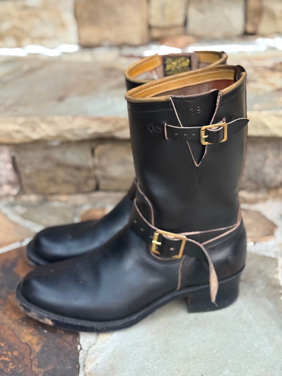 Photo by nathanjcreel on November 4, 2025 of the Role Club Engineer Boots in Horween Black Chromexcel Horsehide.
