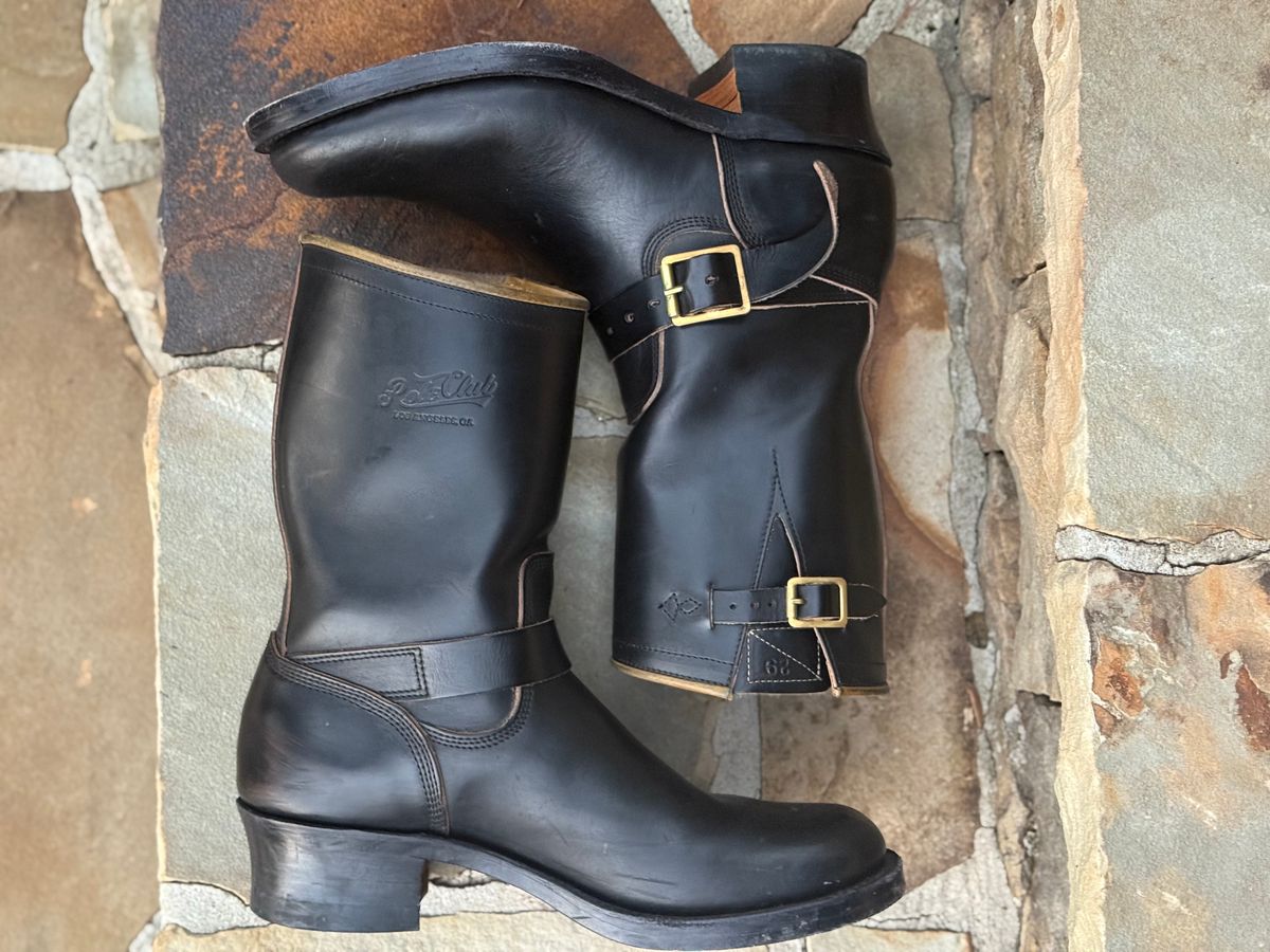 Photo by nathanjcreel on November 4, 2025 of the Role Club Engineer Boots in Horween Black Chromexcel Horsehide.