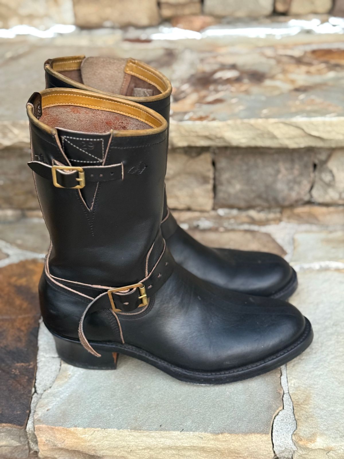 Photo by nathanjcreel on November 4, 2025 of the Role Club Engineer Boots in Horween Black Chromexcel Horsehide.