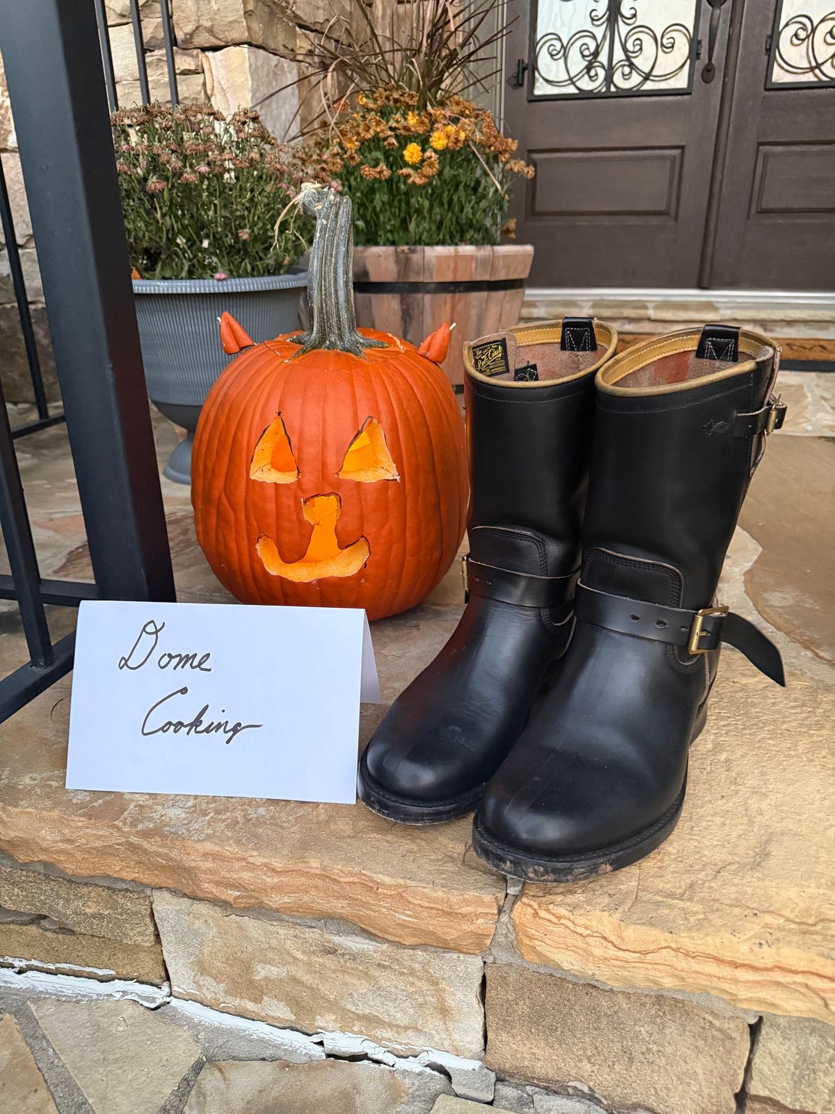 Photo by nathanjcreel on November 4, 2025 of the Role Club Engineer Boots in Horween Black Chromexcel Horsehide.