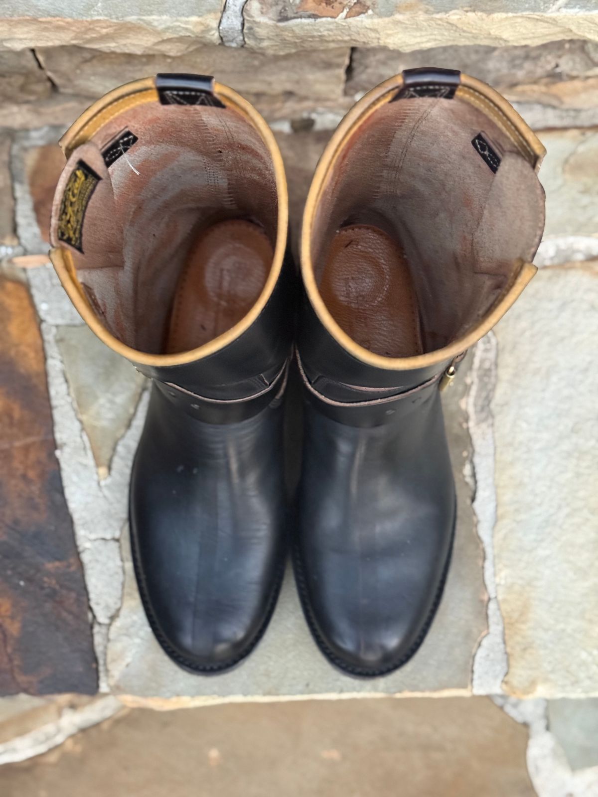 Photo by nathanjcreel on November 4, 2025 of the Role Club Engineer Boots in Horween Black Chromexcel Horsehide.