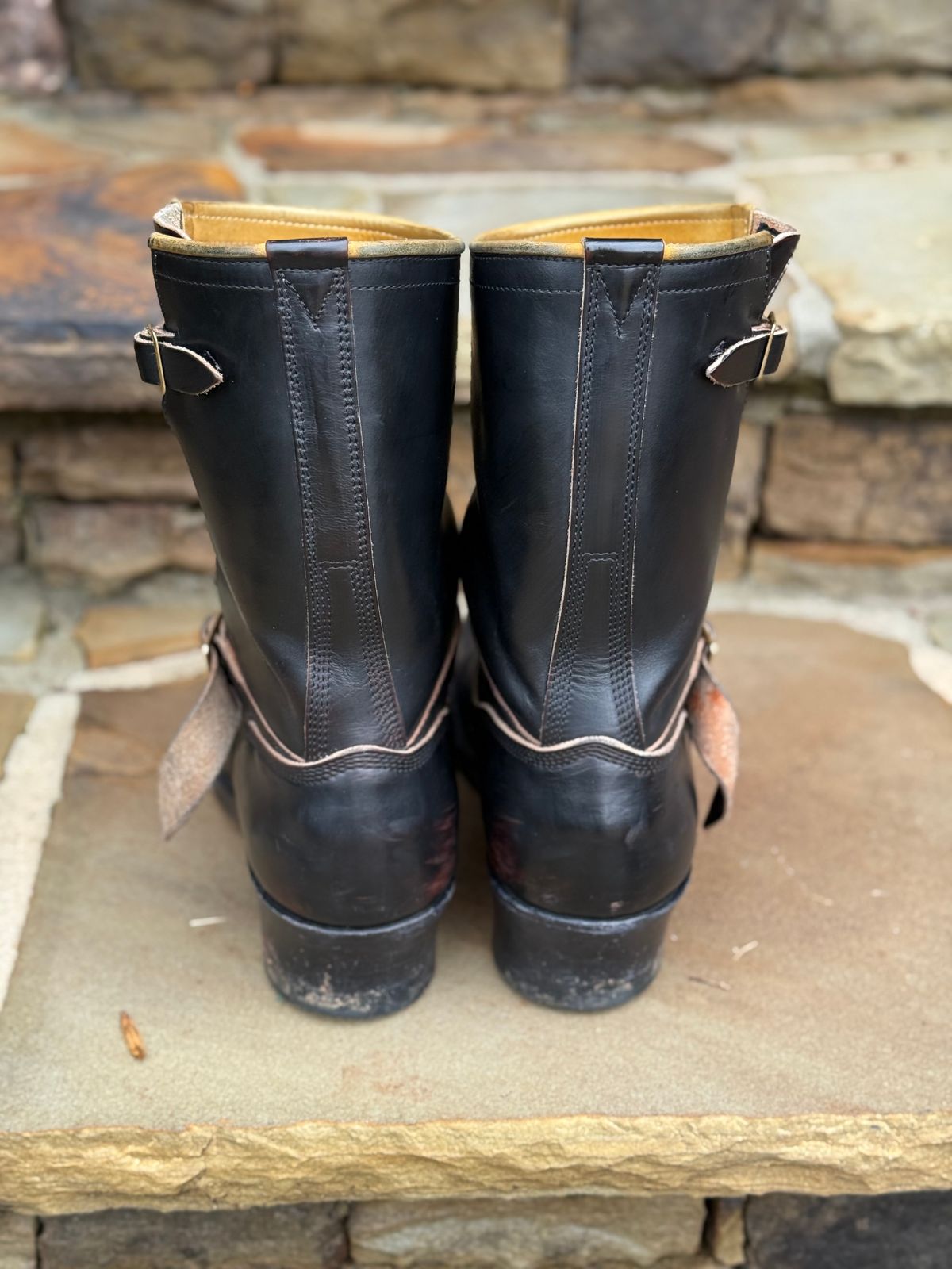 Photo by nathanjcreel on December 5, 2025 of the Role Club Engineer Boots in Horween Black Chromexcel Horsehide.