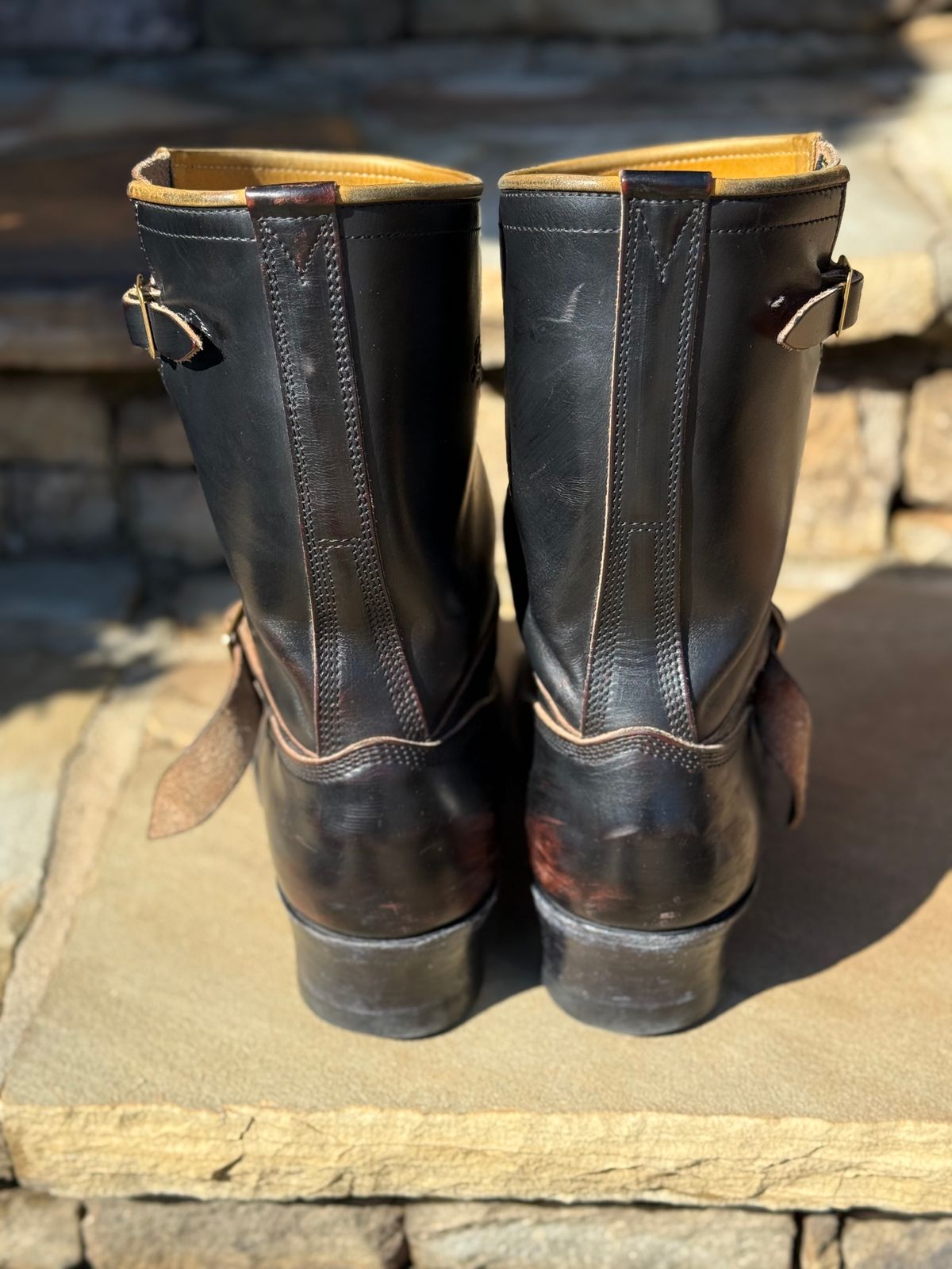 Photo by nathanjcreel on February 1, 2026 of the Role Club Engineer Boots in Horween Black Chromexcel Horsehide.