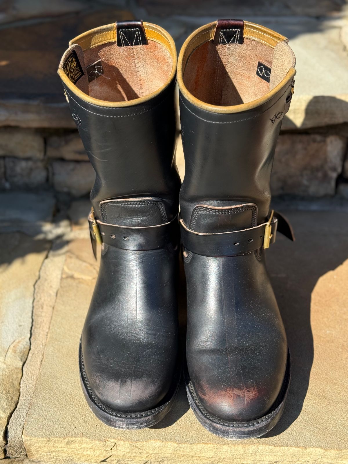 Photo by nathanjcreel on February 1, 2026 of the Role Club Engineer Boots in Horween Black Chromexcel Horsehide.