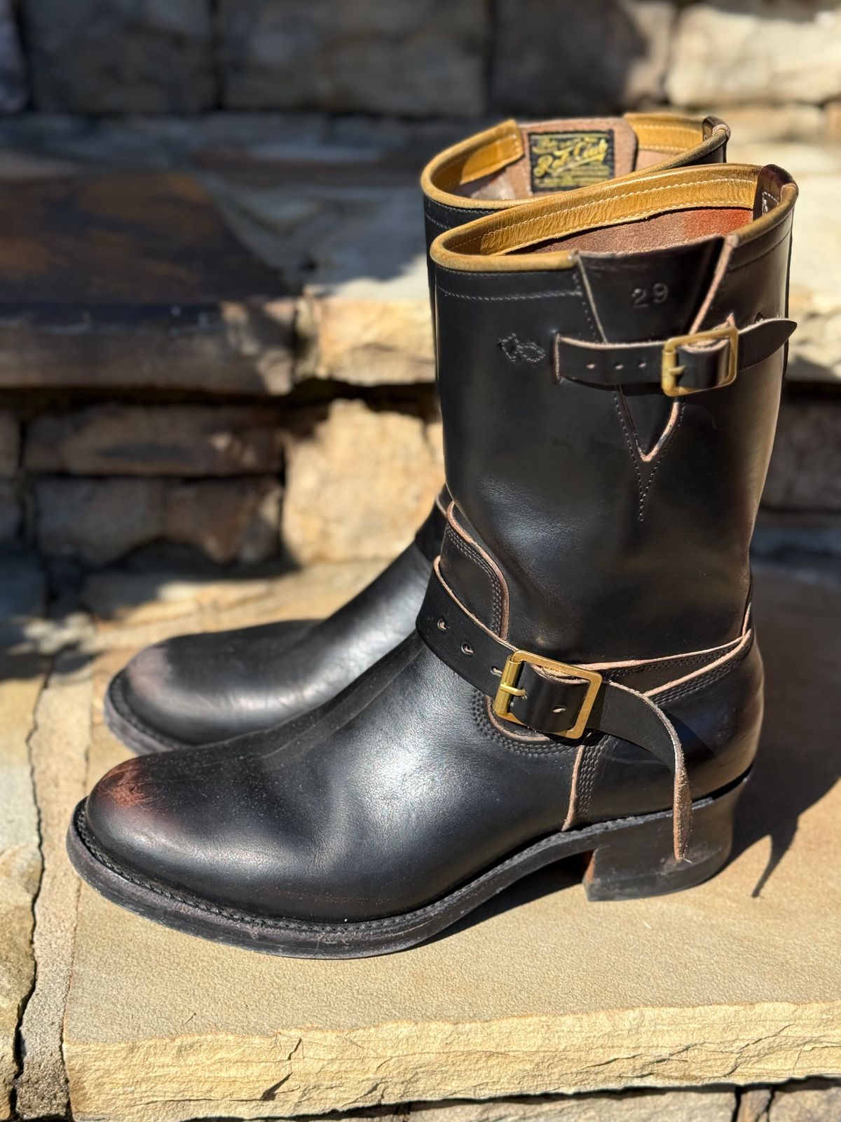 Photo by nathanjcreel on February 1, 2026 of the Role Club Engineer Boots in Horween Black Chromexcel Horsehide.