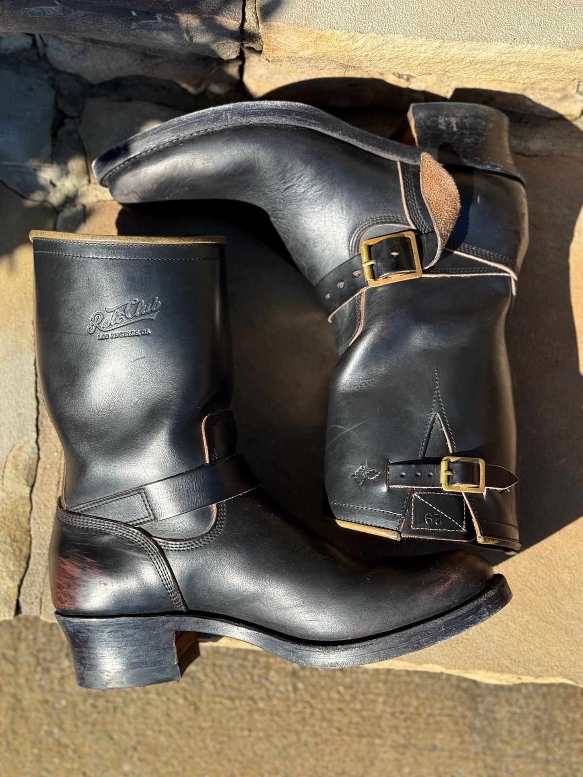 Photo by nathanjcreel on February 1, 2026 of the Role Club Engineer Boots in Horween Black Chromexcel Horsehide.