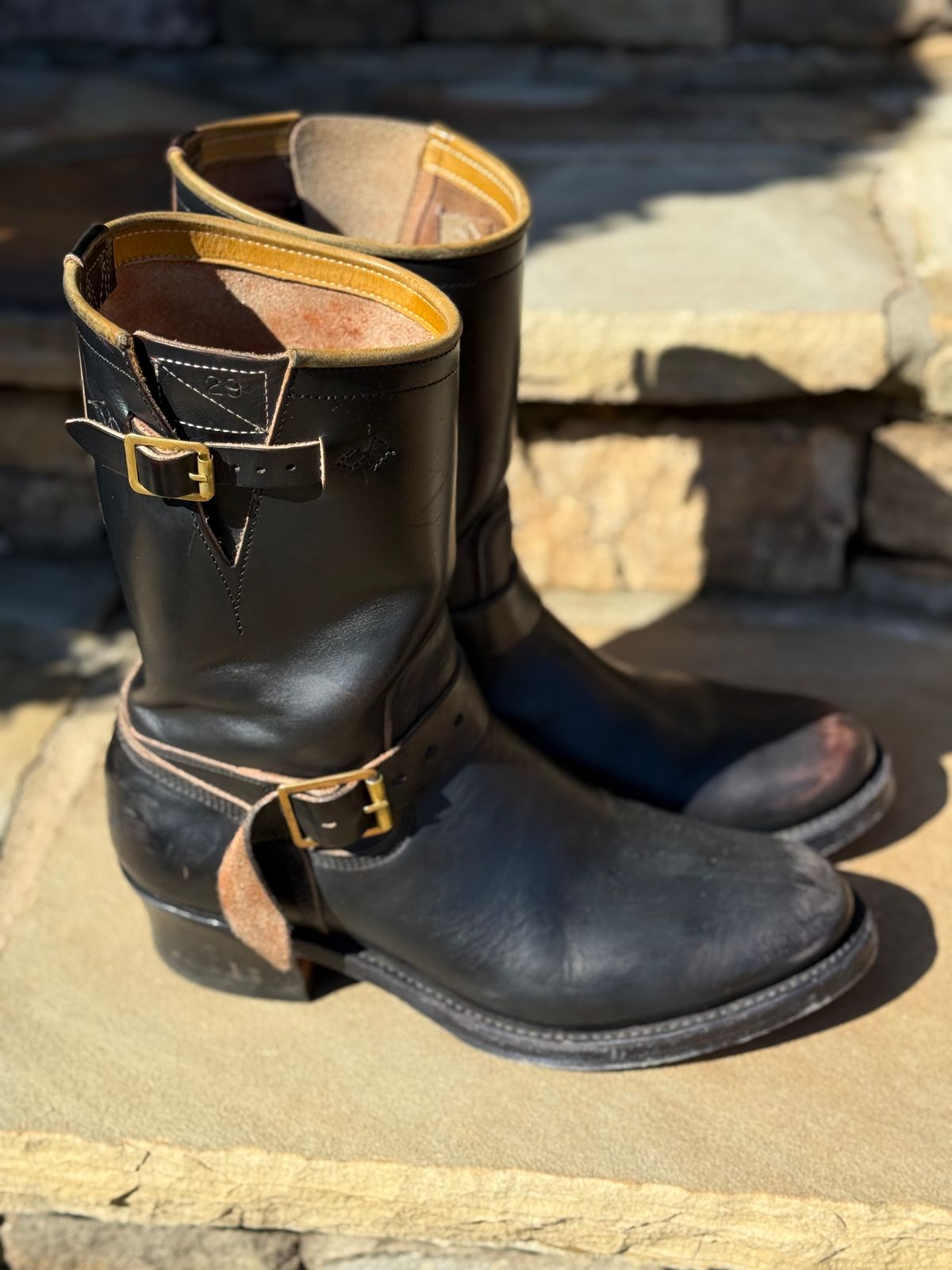 Photo by nathanjcreel on February 1, 2026 of the Role Club Engineer Boots in Horween Black Chromexcel Horsehide.