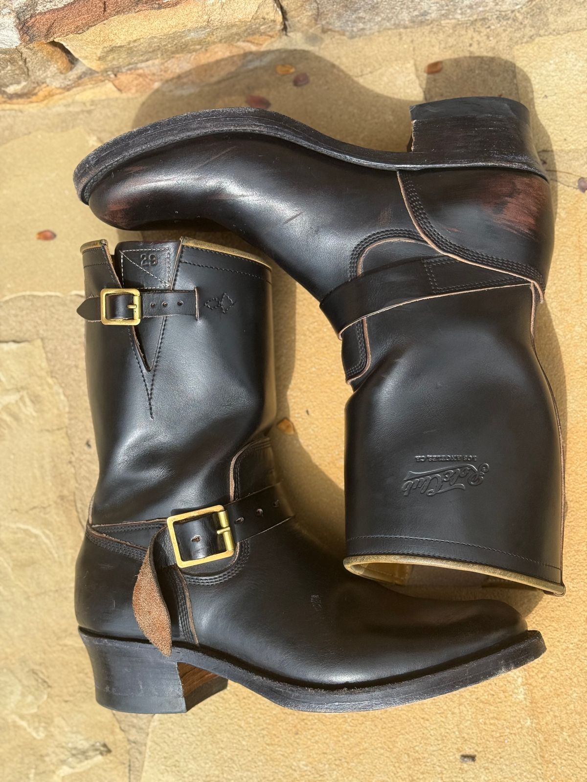 Photo by nathanjcreel on April 1, 2026 of the Role Club Engineer Boots in Horween Black Chromexcel Horsehide.