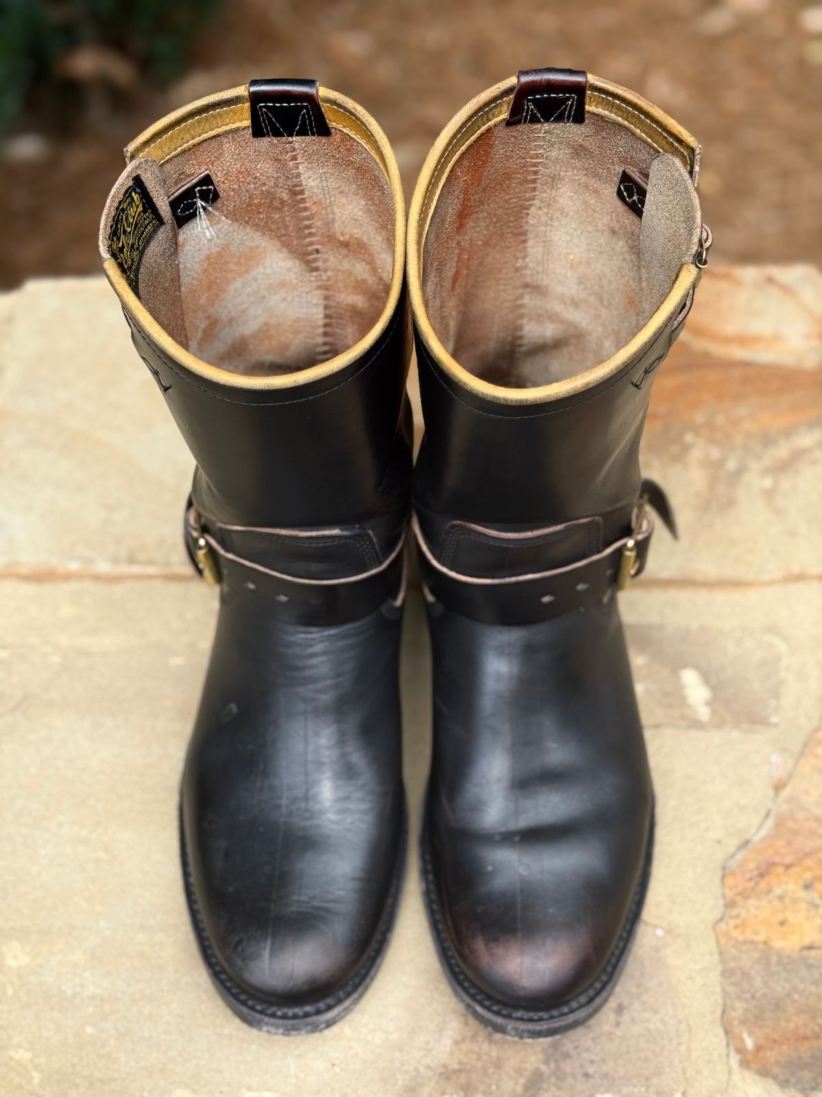 Photo by nathanjcreel on April 1, 2026 of the Role Club Engineer Boots in Horween Black Chromexcel Horsehide.