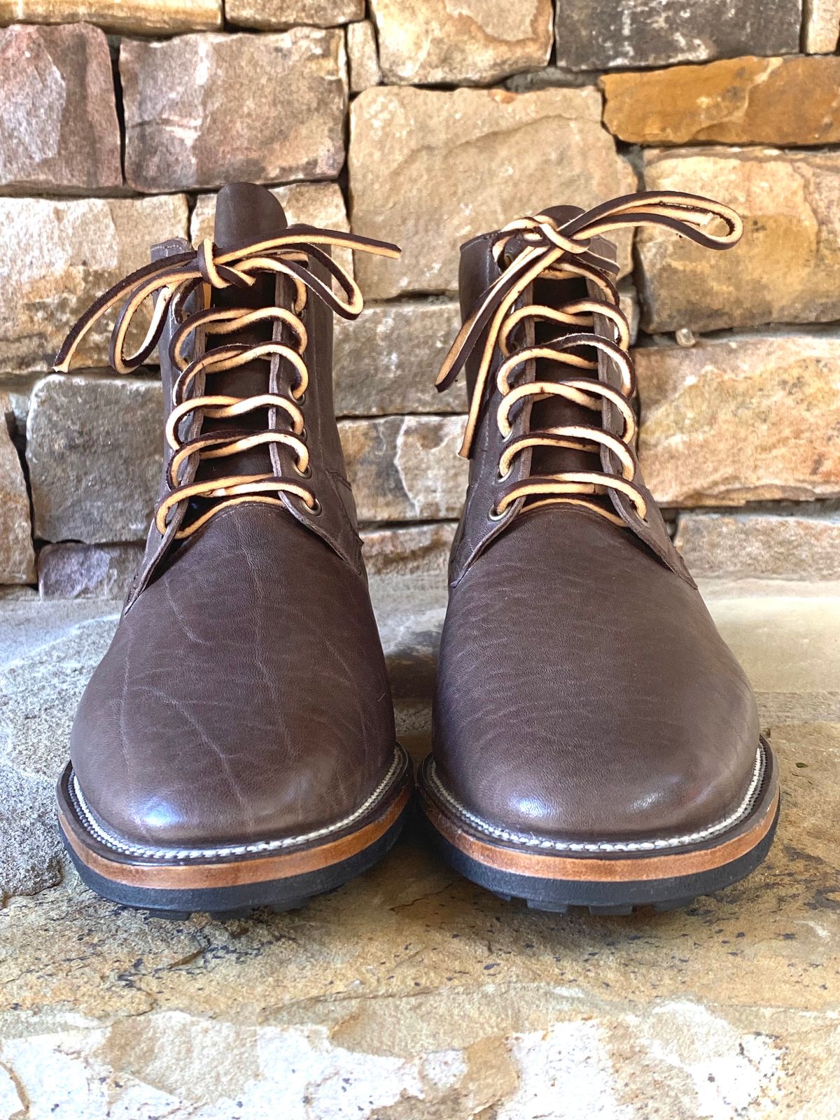 Photo by nathanjcreel on October 1, 2022 of the Viberg Country Boot in Maryam Brown Washed Horse.