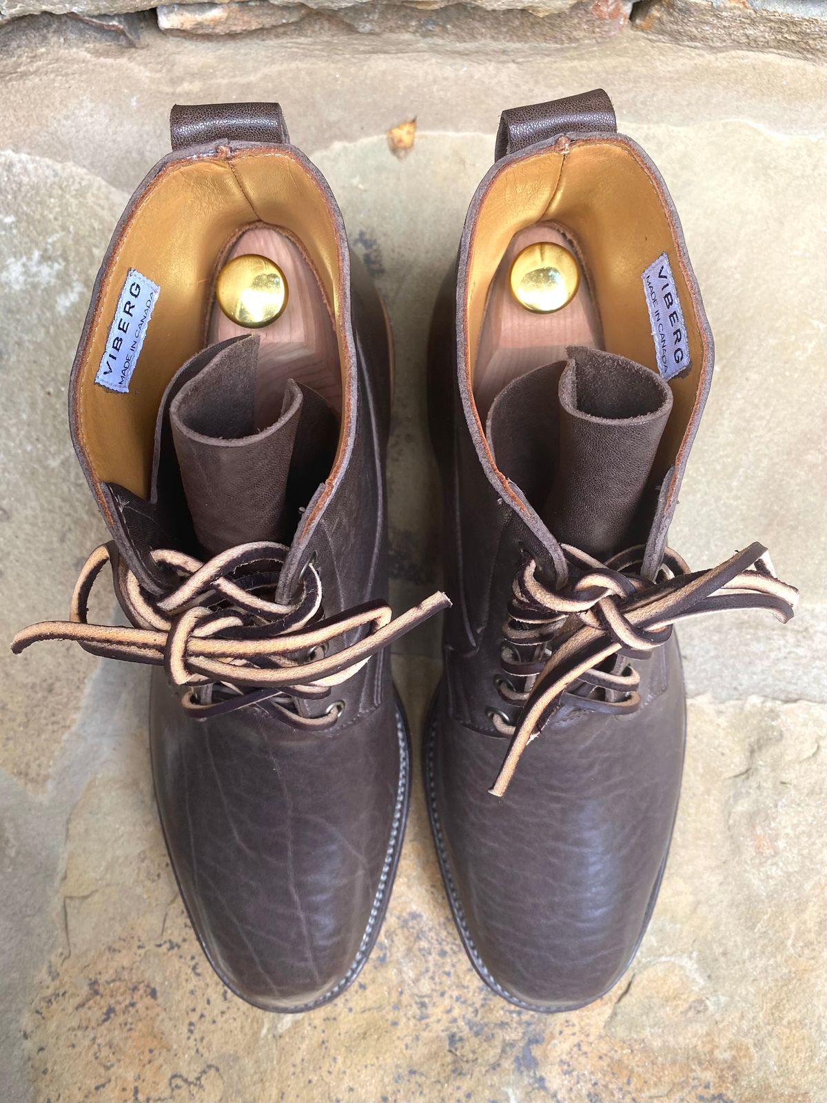 Photo by nathanjcreel on October 1, 2022 of the Viberg Country Boot in Maryam Brown Washed Horse.