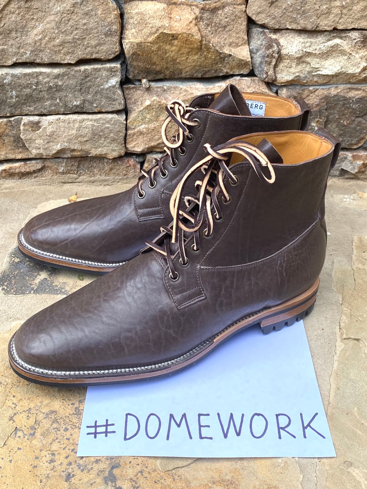 Photo by nathanjcreel on October 1, 2022 of the Viberg Country Boot in Maryam Brown Washed Horse.