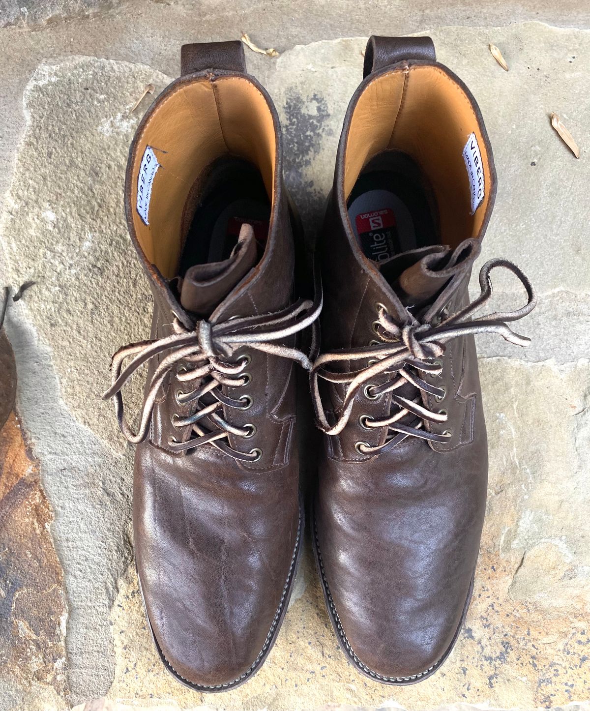 Photo by nathanjcreel on November 4, 2022 of the Viberg Country Boot in Maryam Brown Washed Horse.