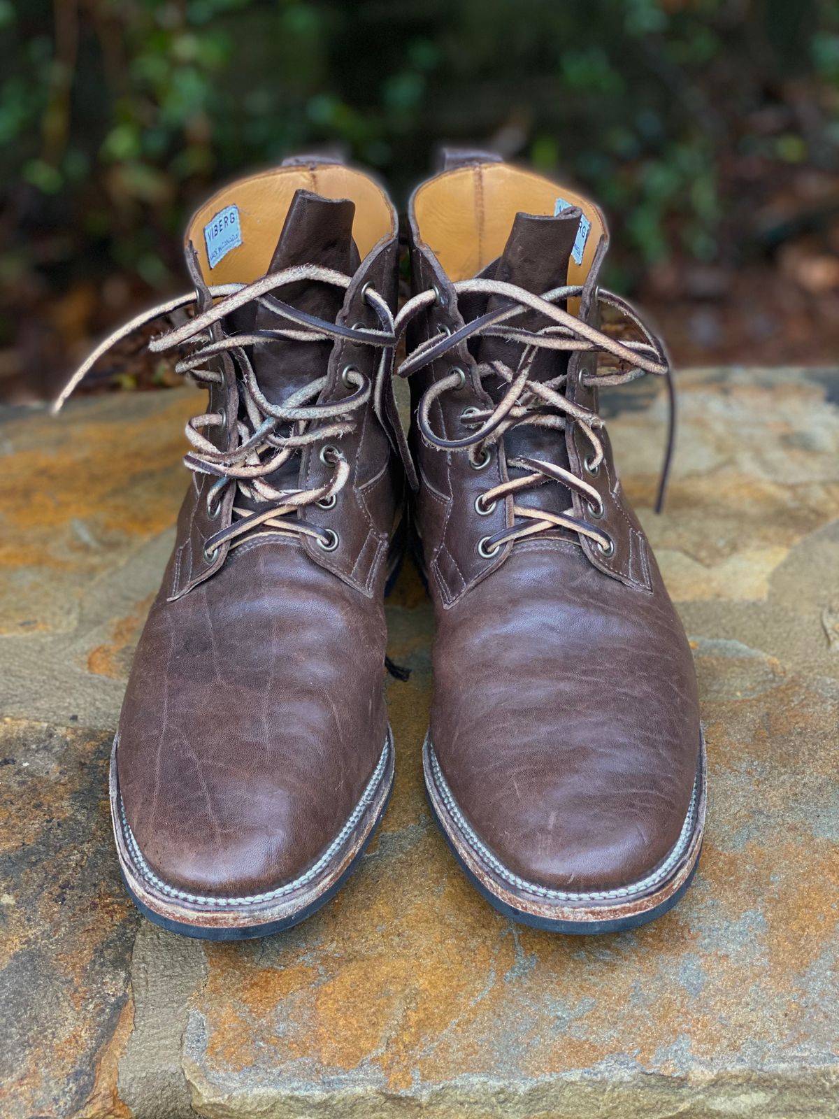 Photo by nathanjcreel on December 4, 2022 of the Viberg Country Boot in Maryam Brown Washed Horse.