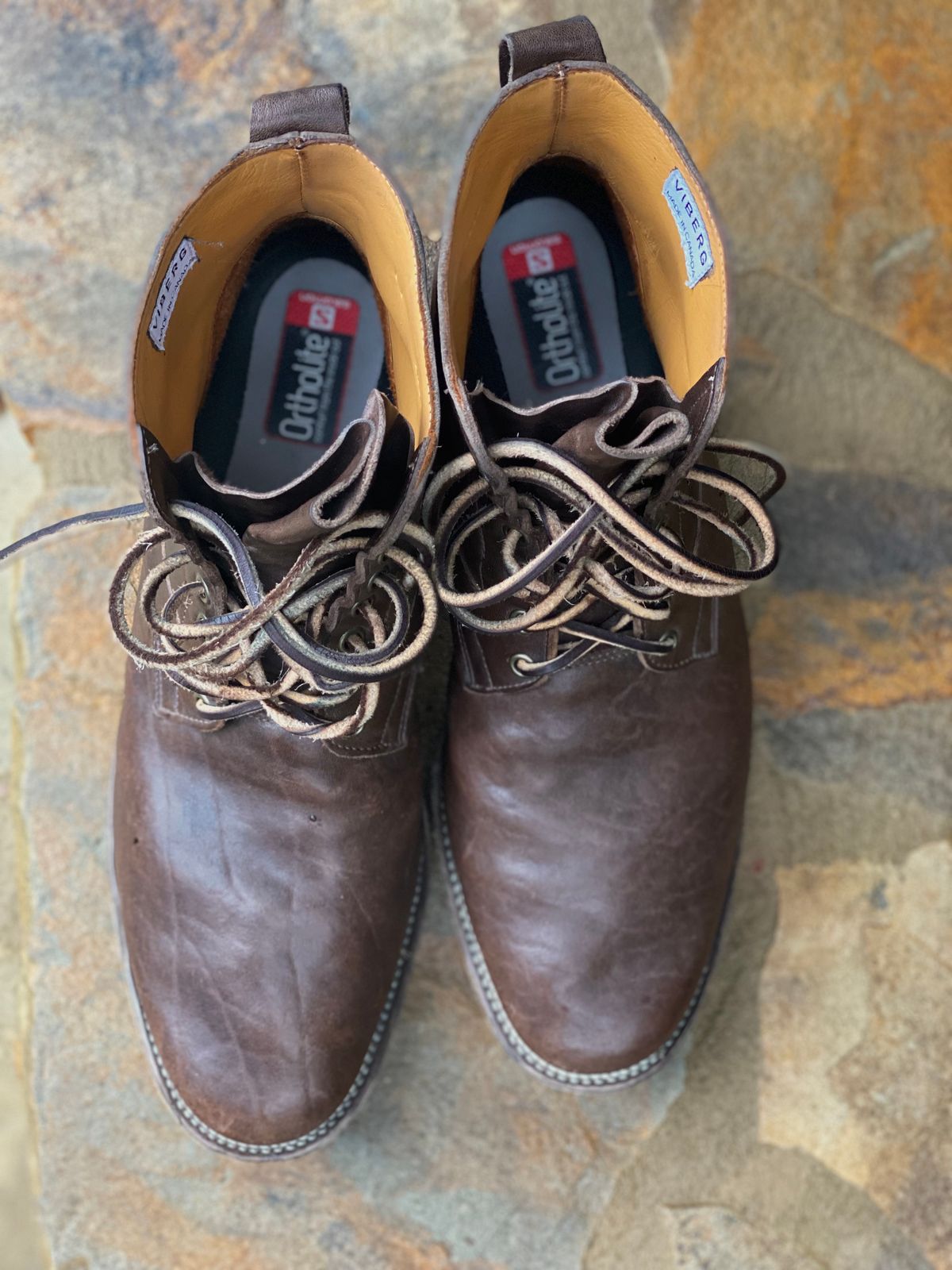 Photo by nathanjcreel on December 4, 2022 of the Viberg Country Boot in Maryam Brown Washed Horse.