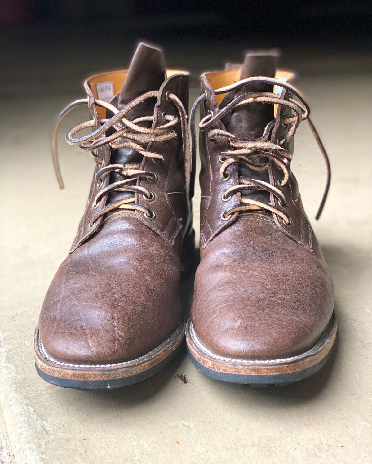 Photo by nathanjcreel on January 4, 2023 of the Viberg Country Boot in Maryam Brown Washed Horse.