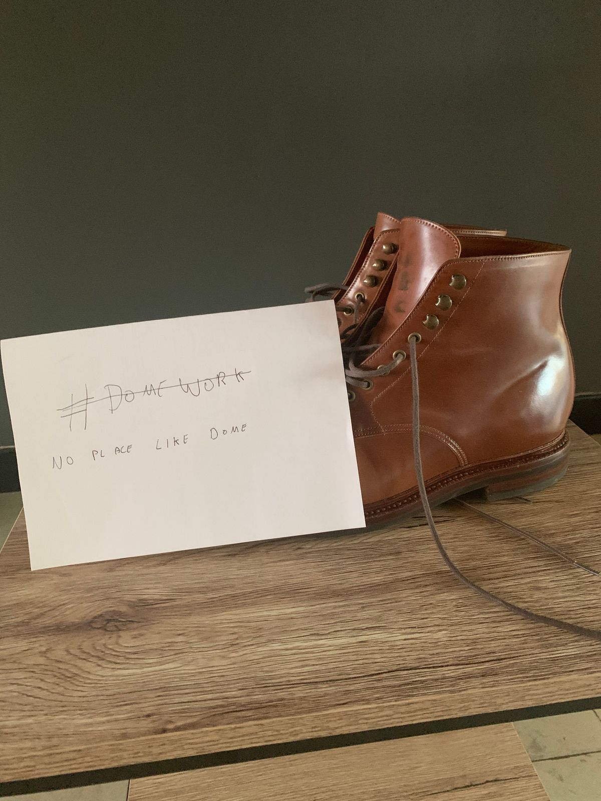 Photo by heritage_by_niels on November 2, 2022 of the Grant Stone Edward Boot in Horween Honey Glazed Shell Cordovan.