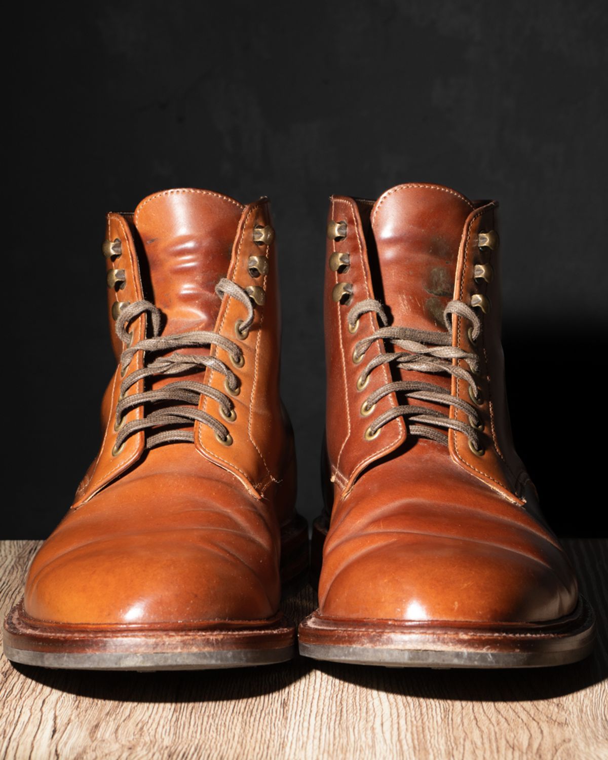 Photo by heritage_by_niels on February 1, 2023 of the Grant Stone Edward Boot in Horween Honey Glazed Shell Cordovan.