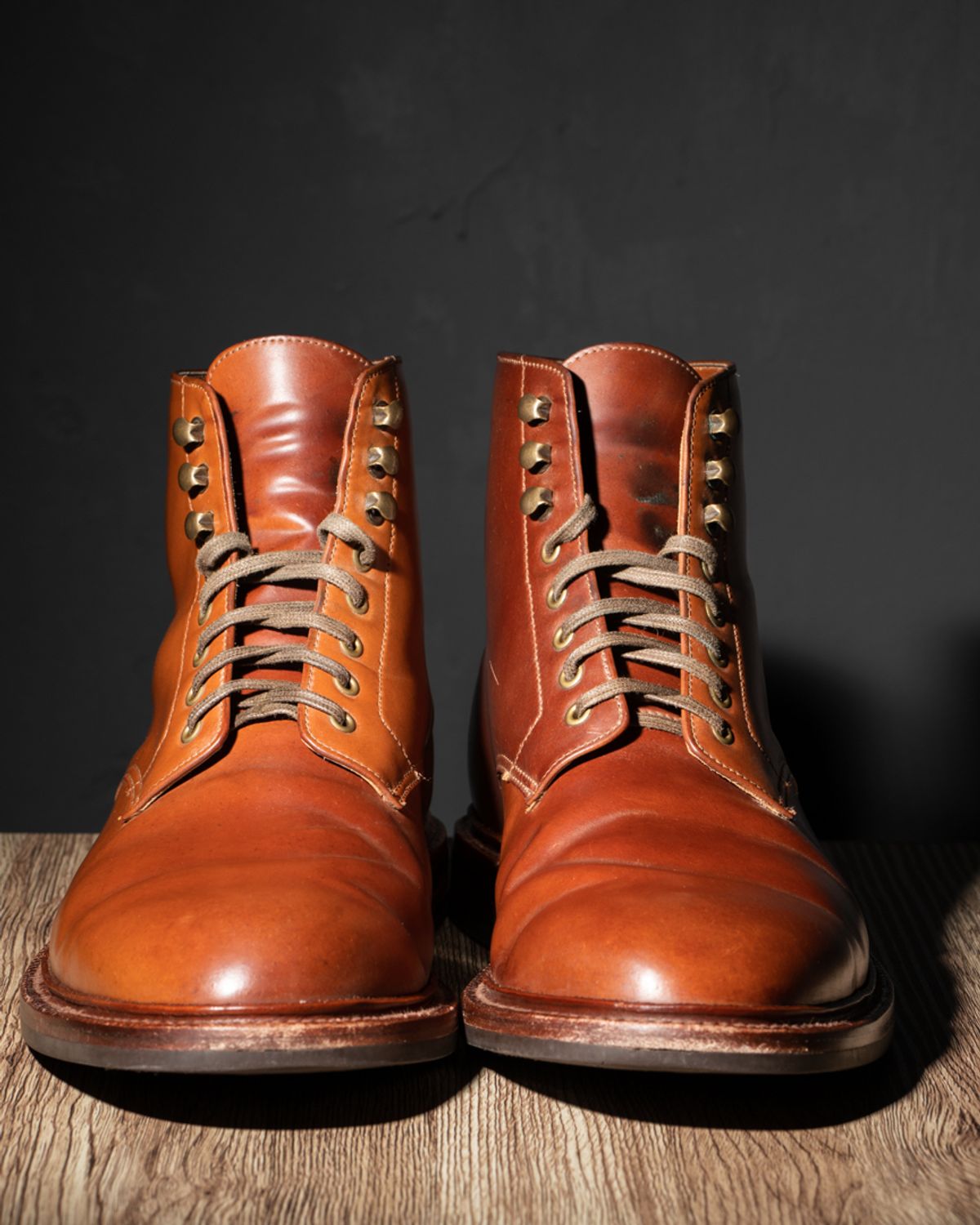 Photo by heritage_by_niels on April 1, 2023 of the Grant Stone Edward Boot in Horween Honey Glazed Shell Cordovan.