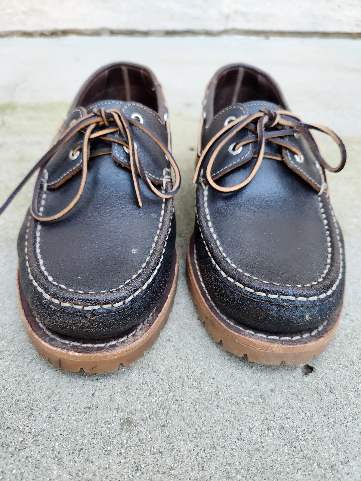 Photo by denimhound on January 6, 2024 of the Thursday Handsewn Loafer in Horween Waxed Cacao.