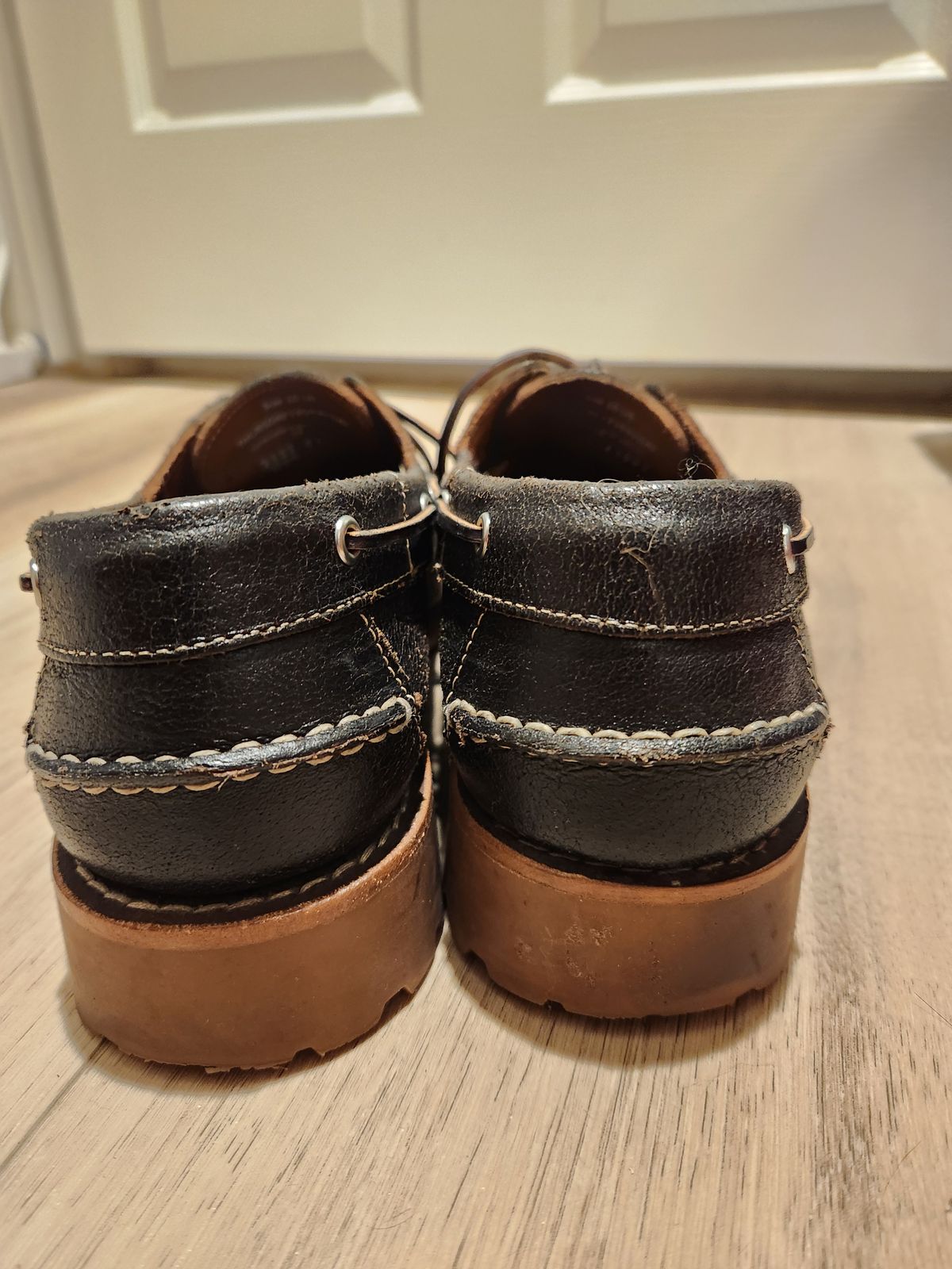 Photo by denimhound on February 6, 2024 of the Thursday Handsewn Loafer in Horween Waxed Cacao.