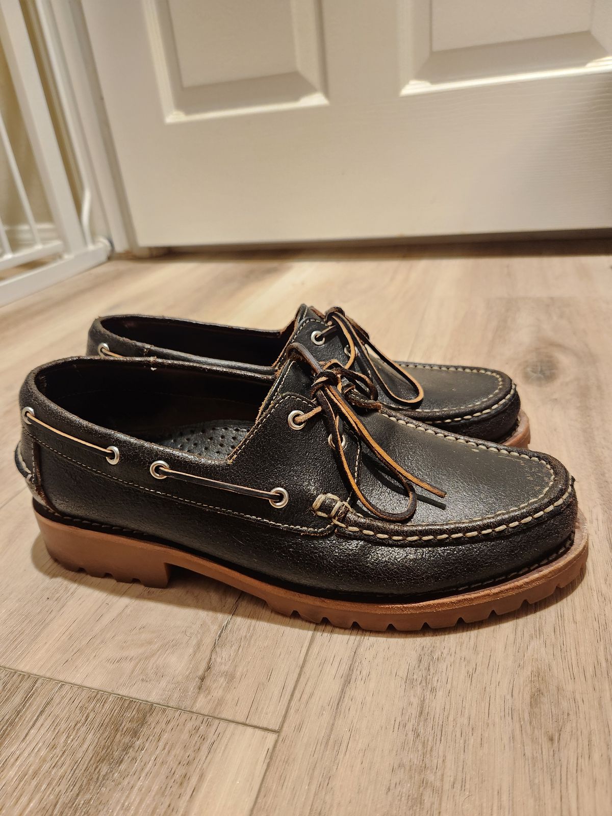 Photo by denimhound on February 6, 2024 of the Thursday Handsewn Loafer in Horween Waxed Cacao.