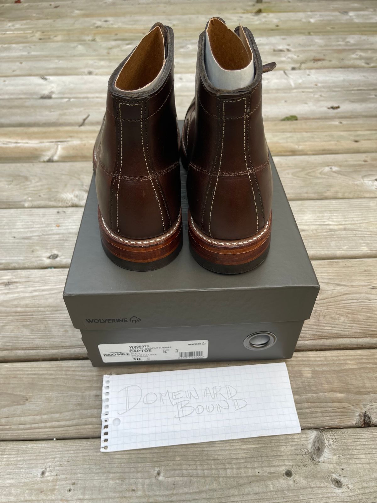 Photo by 12xubywire on October 1, 2023 of the Wolverine 1000 Mile Cap-Toe Boot in Horween Brown Chromexcel.