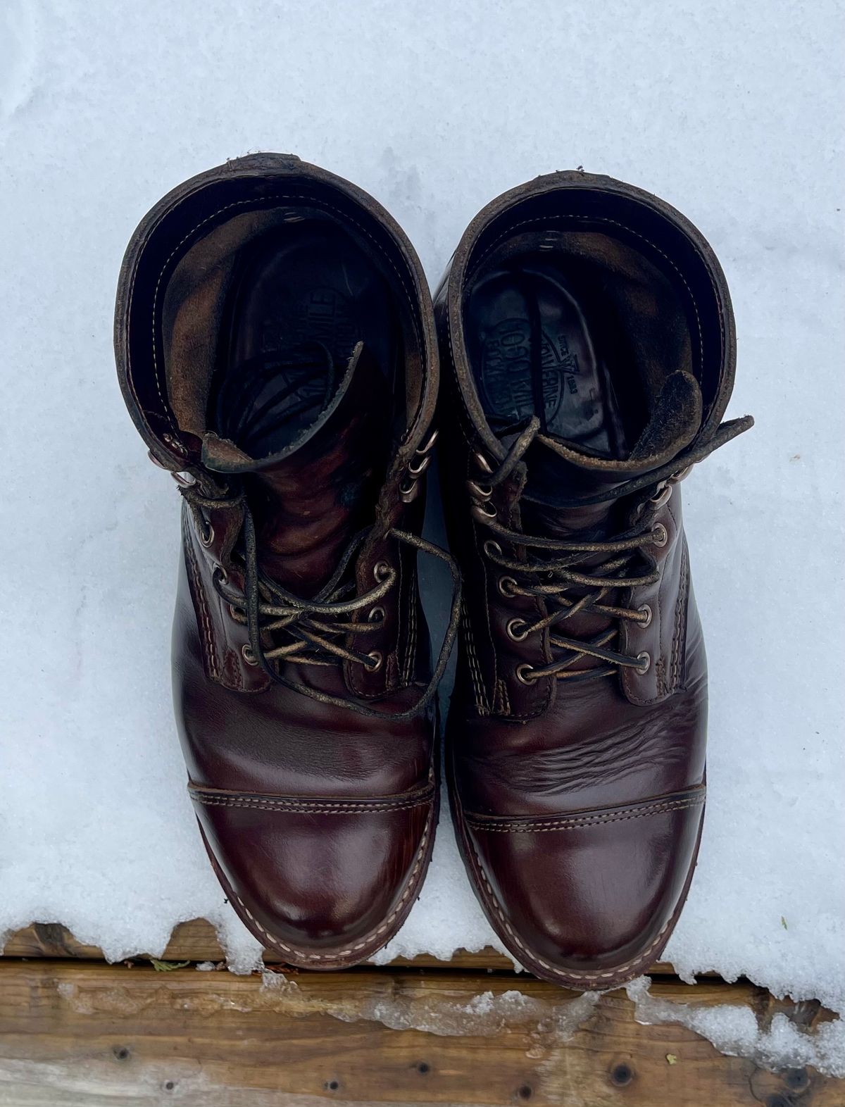 Photo by 12xubywire on November 1, 2023 of the Wolverine 1000 Mile Cap-Toe Boot in Horween Brown Chromexcel.