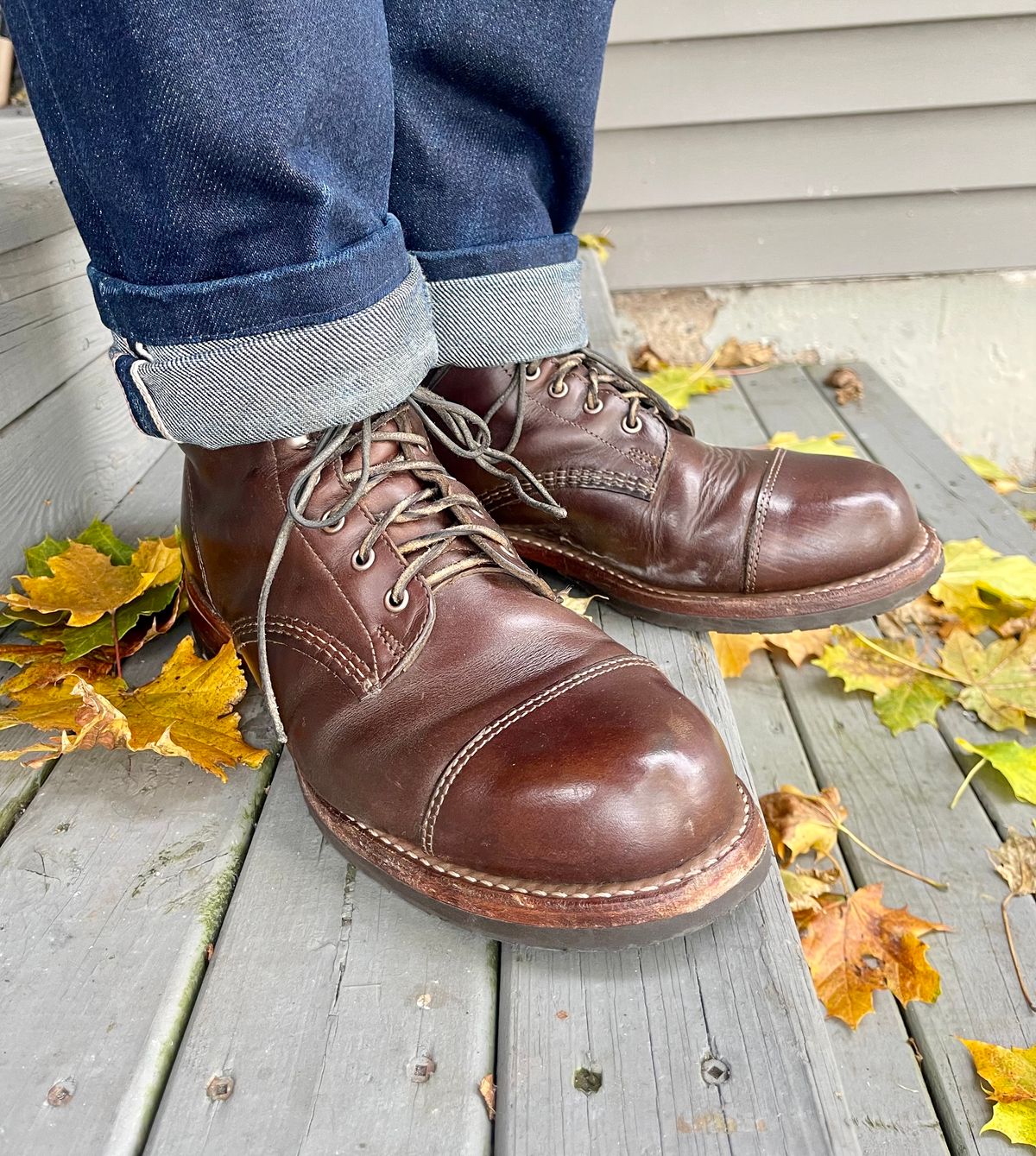 Photo by 12xubywire on November 1, 2023 of the Wolverine 1000 Mile Cap-Toe Boot in Horween Brown Chromexcel.
