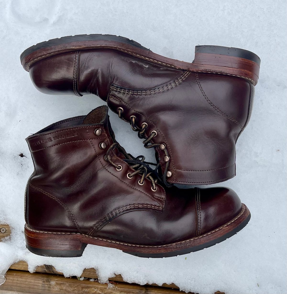 Photo by 12xubywire on November 1, 2023 of the Wolverine 1000 Mile Cap-Toe Boot in Horween Brown Chromexcel.