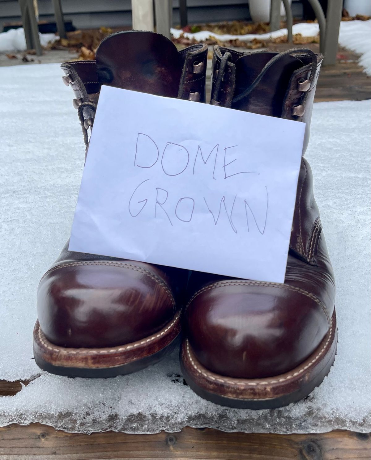 Photo by 12xubywire on November 1, 2023 of the Wolverine 1000 Mile Cap-Toe Boot in Horween Brown Chromexcel.