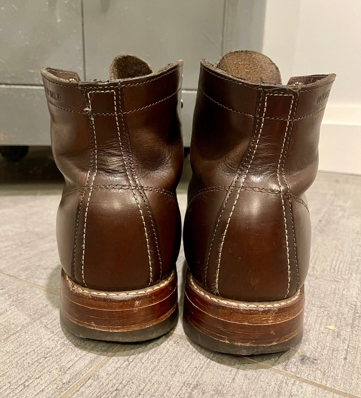 Photo by 12xubywire on December 4, 2023 of the Wolverine 1000 Mile Cap-Toe Boot in Horween Brown Chromexcel.