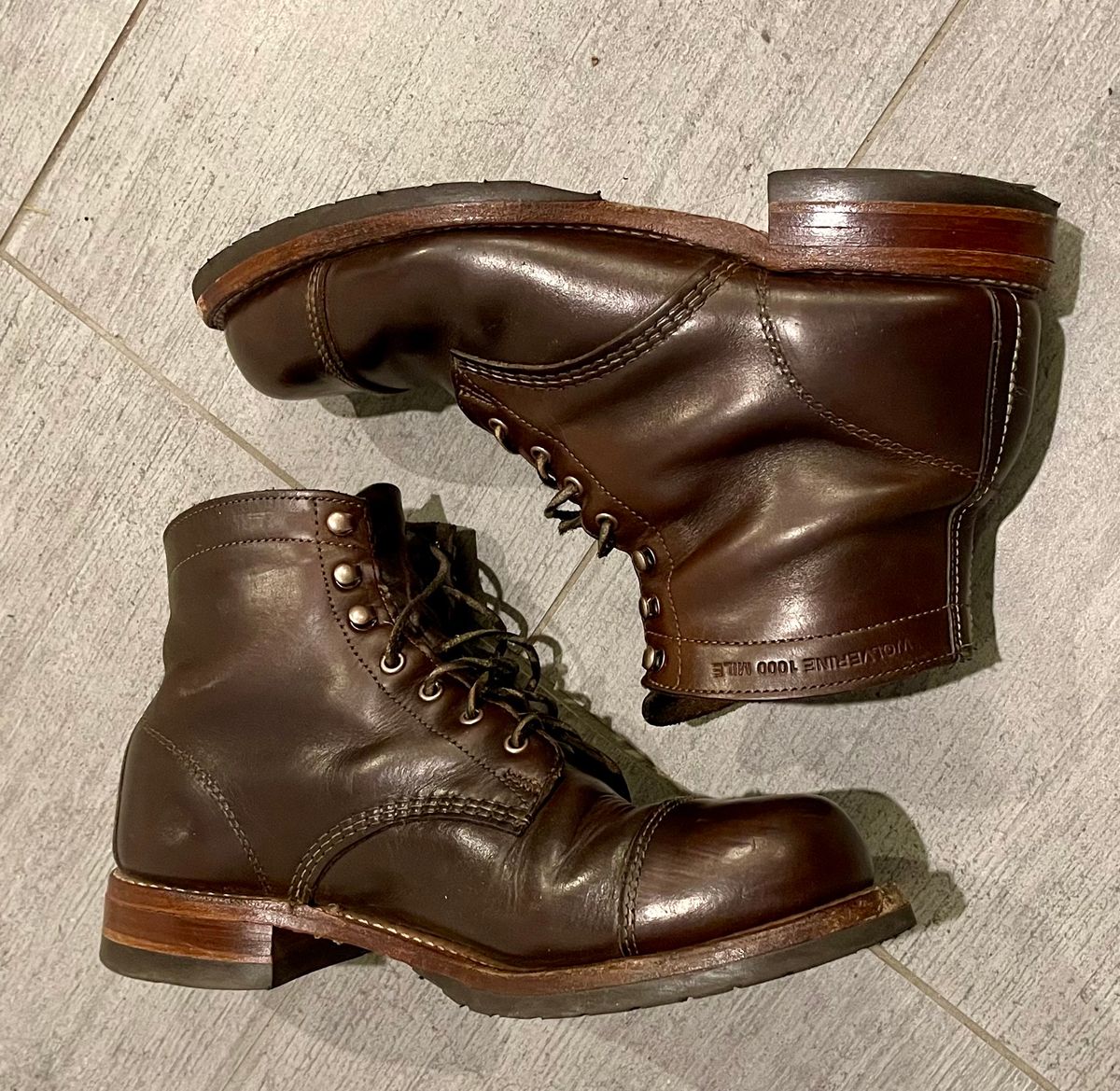 Photo by 12xubywire on December 4, 2023 of the Wolverine 1000 Mile Cap-Toe Boot in Horween Brown Chromexcel.