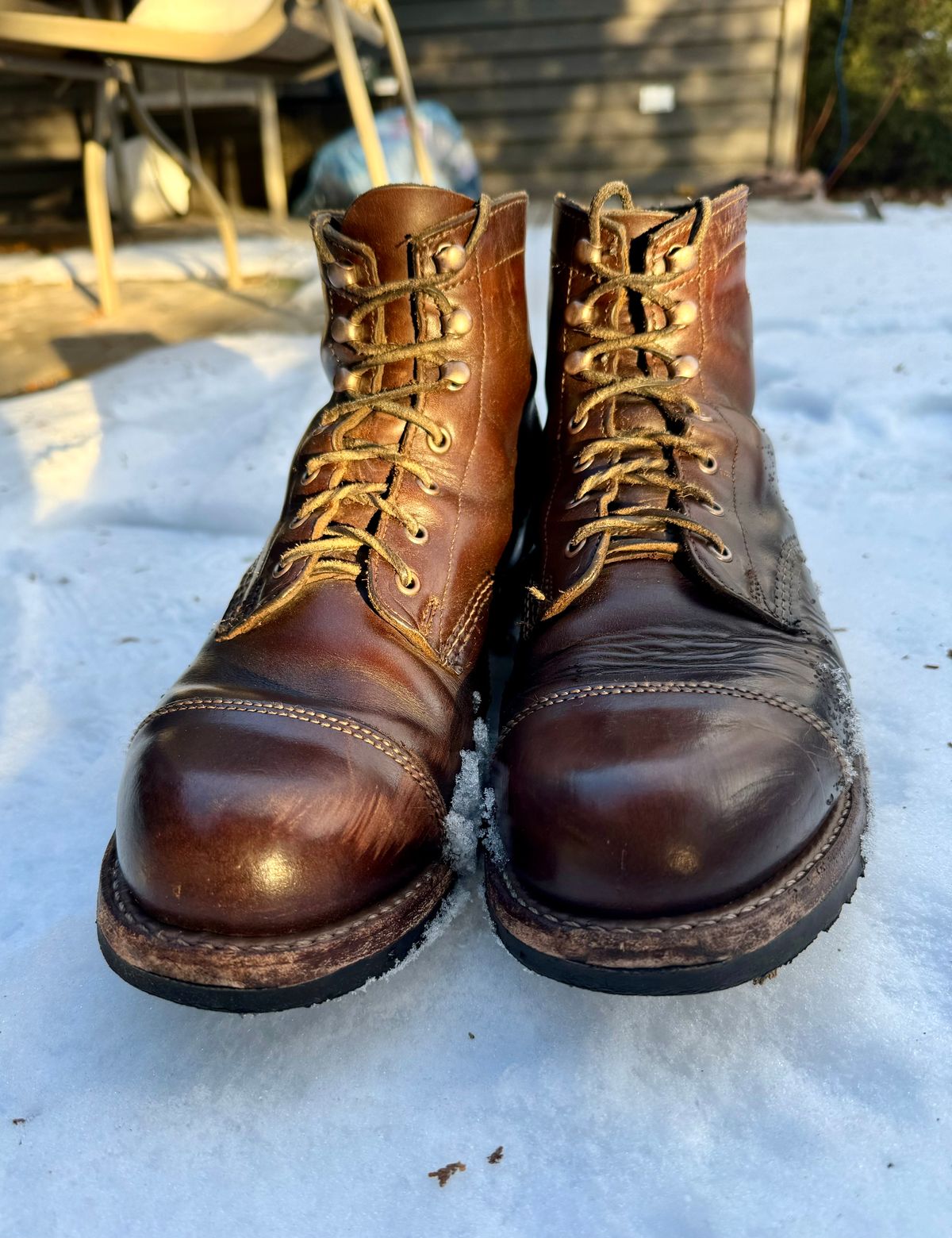 Photo by 12xubywire on January 2, 2024 of the Wolverine 1000 Mile Cap-Toe Boot in Horween Brown Chromexcel.