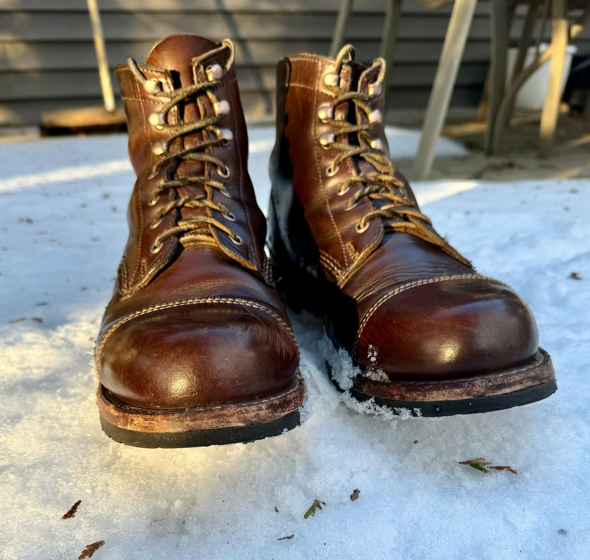 Photo by 12xubywire on January 2, 2024 of the Wolverine 1000 Mile Cap-Toe Boot in Horween Brown Chromexcel.