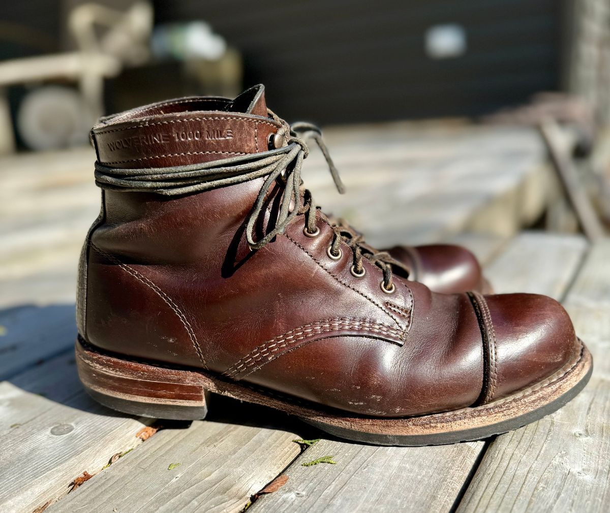 Photo by 12xubywire on March 2, 2024 of the Wolverine 1000 Mile Cap-Toe Boot in Horween Brown Chromexcel.