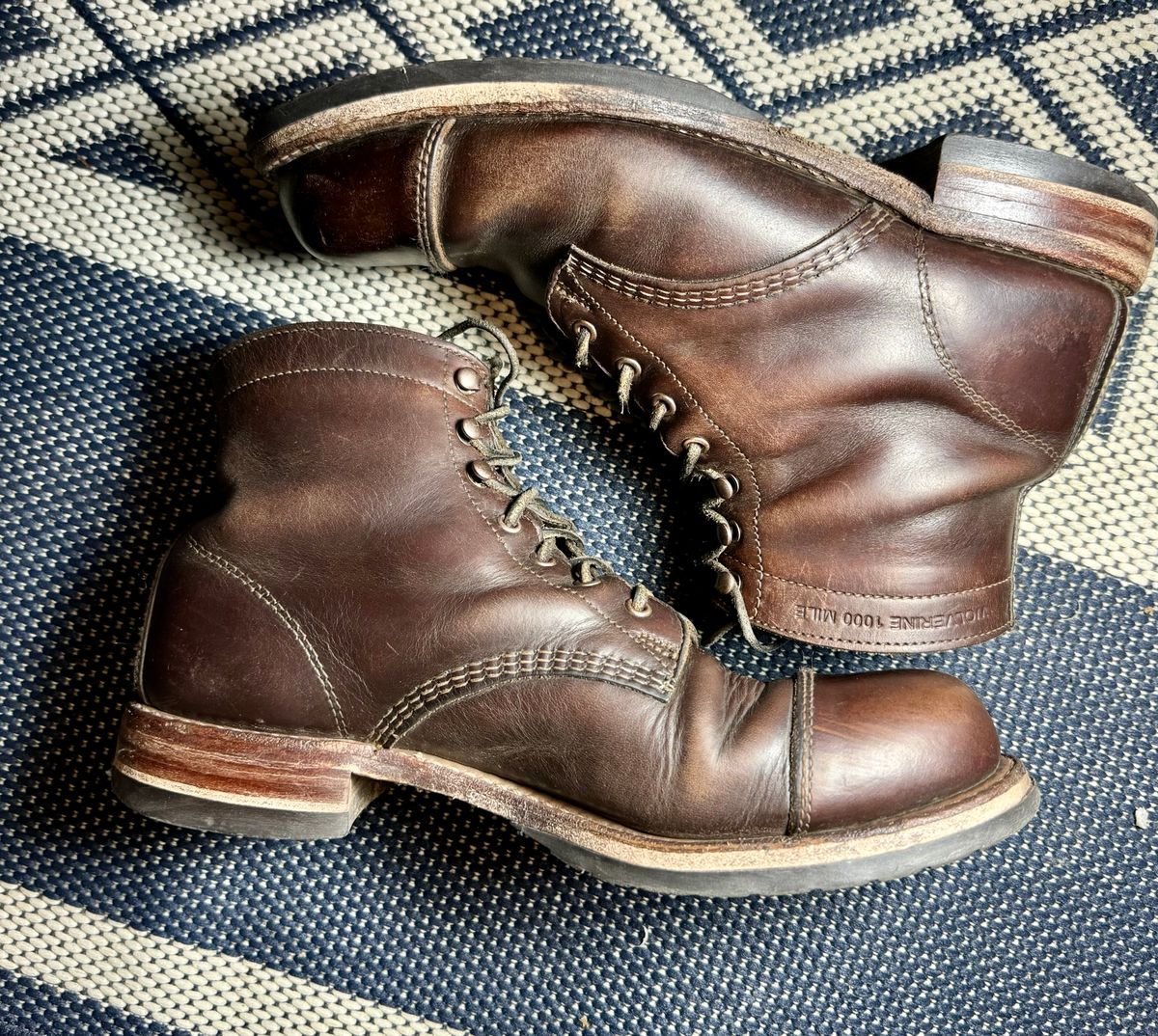 Photo by 12xubywire on April 5, 2024 of the Wolverine 1000 Mile Cap-Toe Boot in Horween Brown Chromexcel.