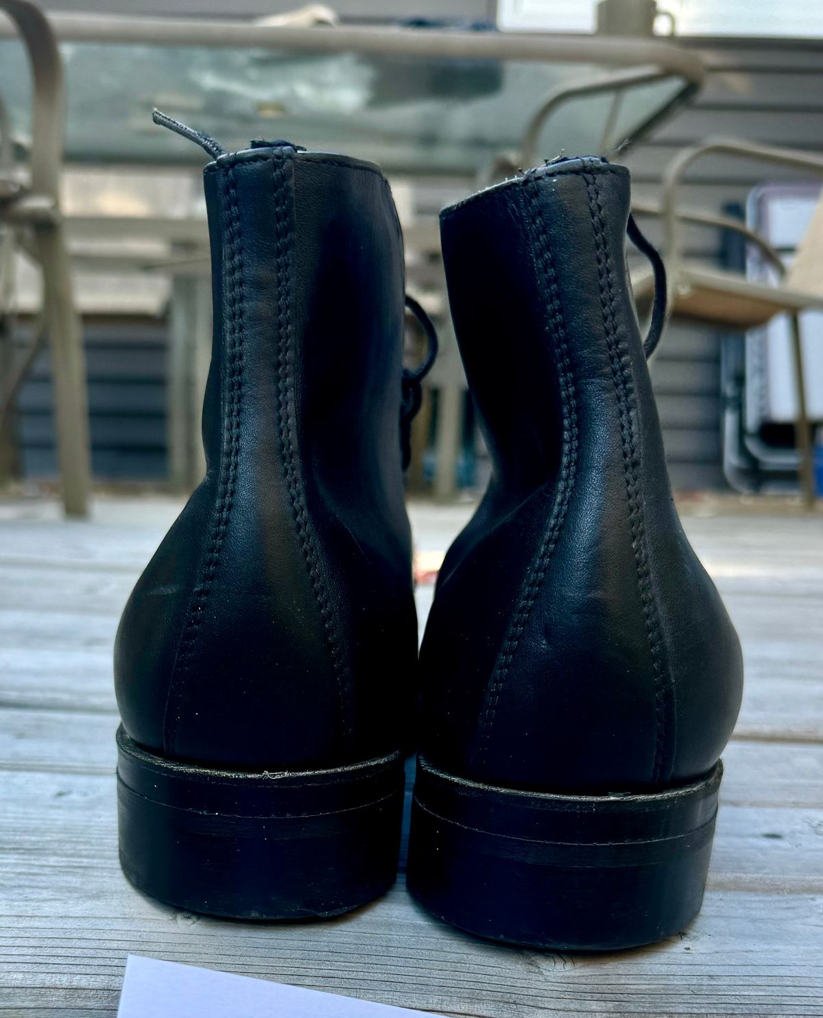 Photo by 12xubywire on October 3, 2024 of the Unkown RCMP Drill boots in Chrome Tanned Steerhide.