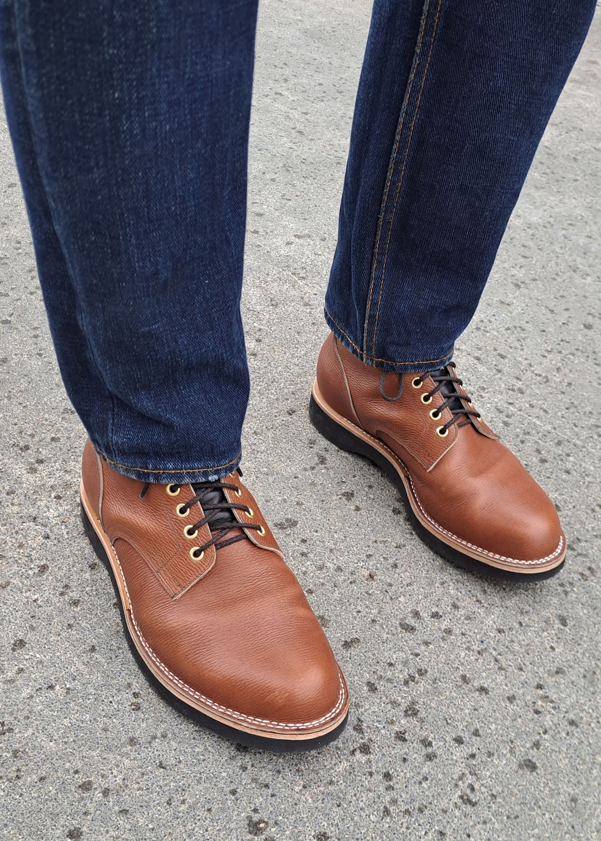 Photo by NewRiverBoot on December 12, 2023 of the New River Boot BARKSDALE in Horween Waxed Latigo Hatchgrain.