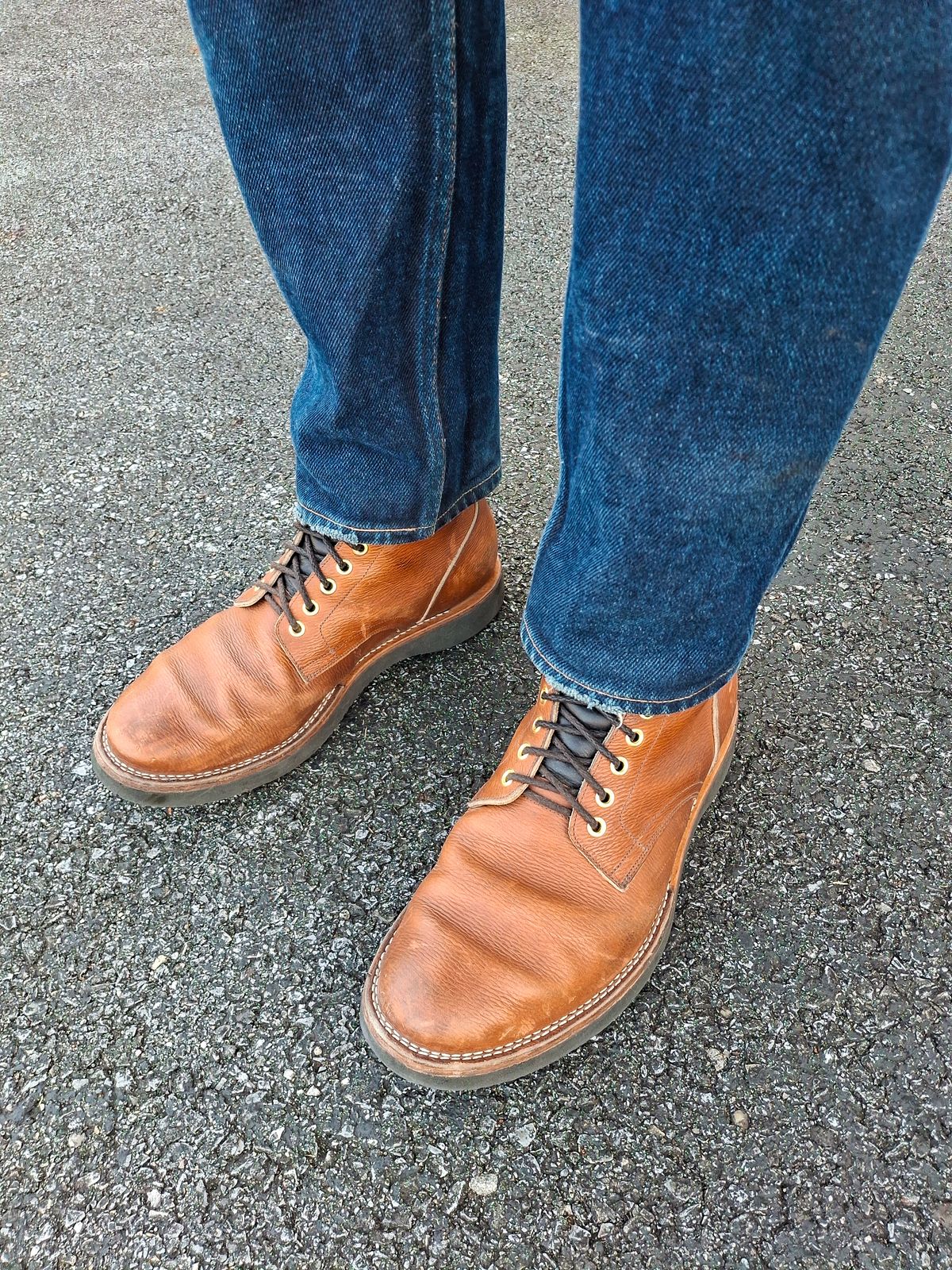 Photo by NewRiverBoot on March 24, 2026 of the New River Boot BARKSDALE in Horween Waxed Latigo Hatchgrain.