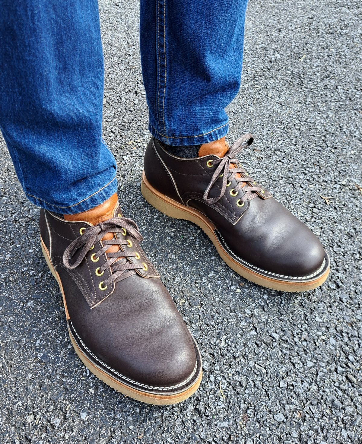 Photo by NewRiverBoot on August 13, 2023 of the New River Boot Quade in Horween Dark Brown Latigo.