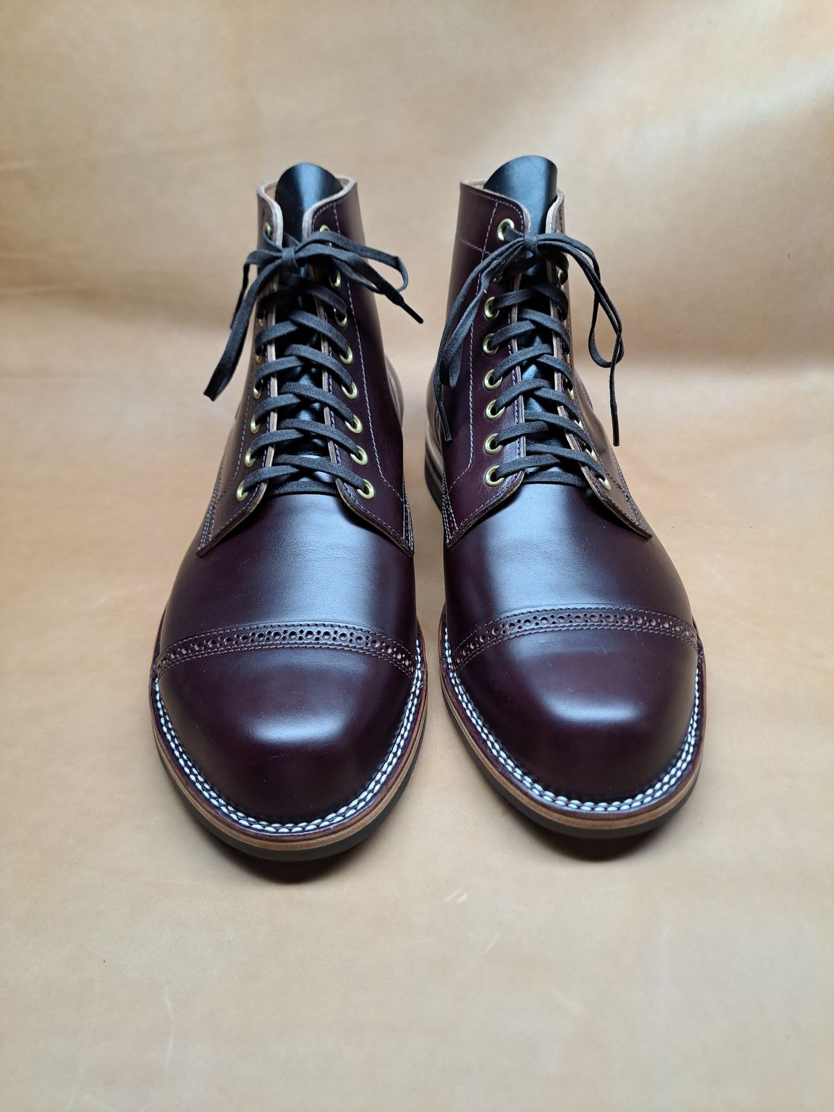 Photo by NewRiverBoot on October 15, 2024 of the New River Boot BARKSDALE in Horween Color 8 Chromexcel Strips.