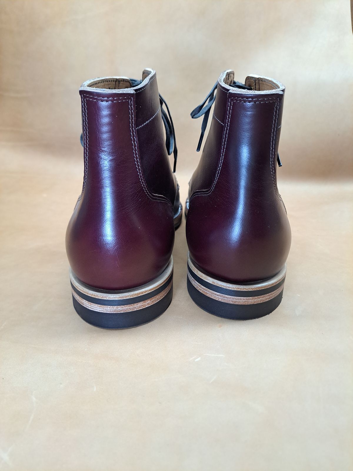 Photo by NewRiverBoot on October 15, 2024 of the New River Boot BARKSDALE in Horween Color 8 Chromexcel Strips.