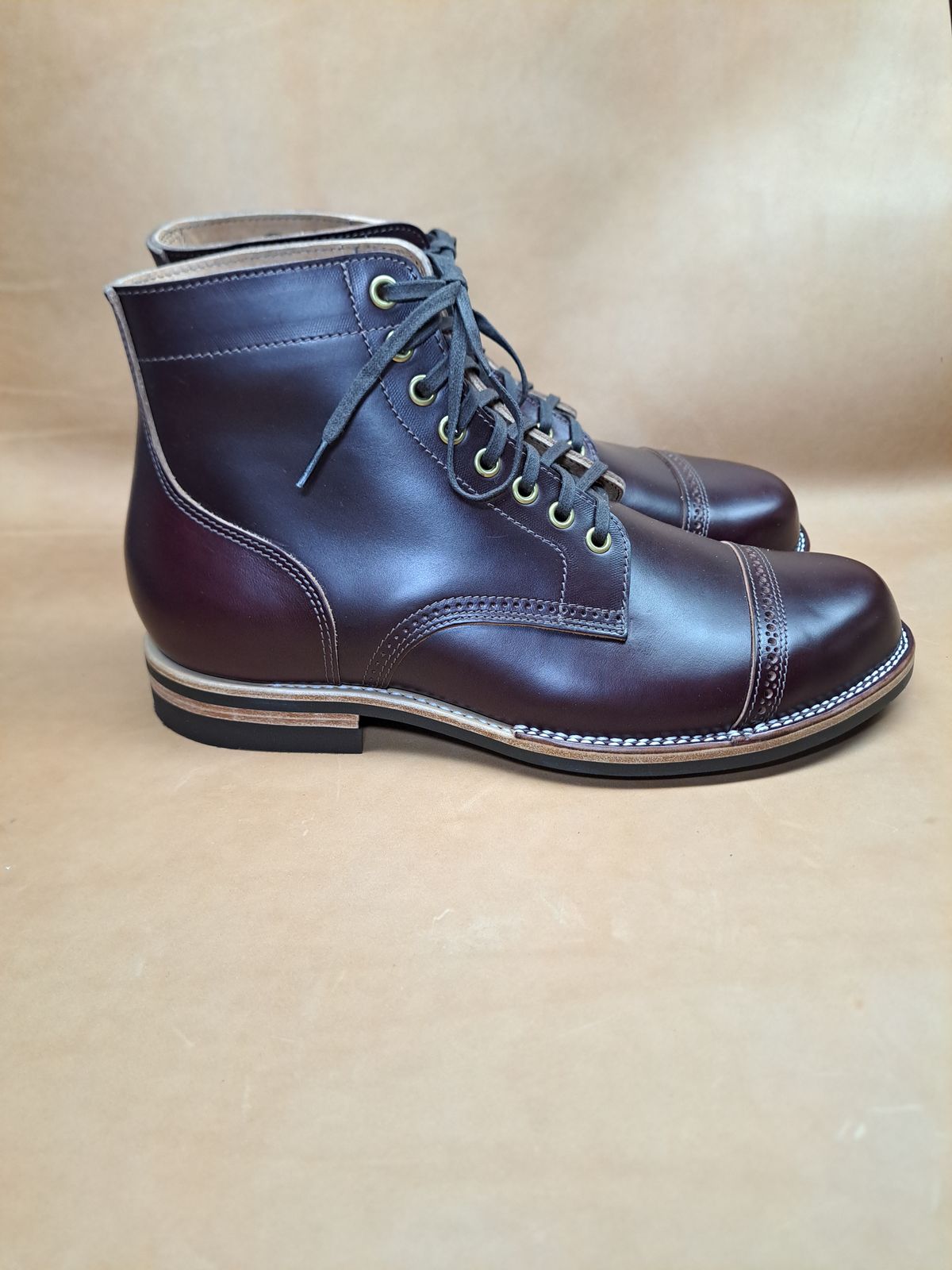 Photo by NewRiverBoot on October 15, 2024 of the New River Boot BARKSDALE in Horween Color 8 Chromexcel Strips.