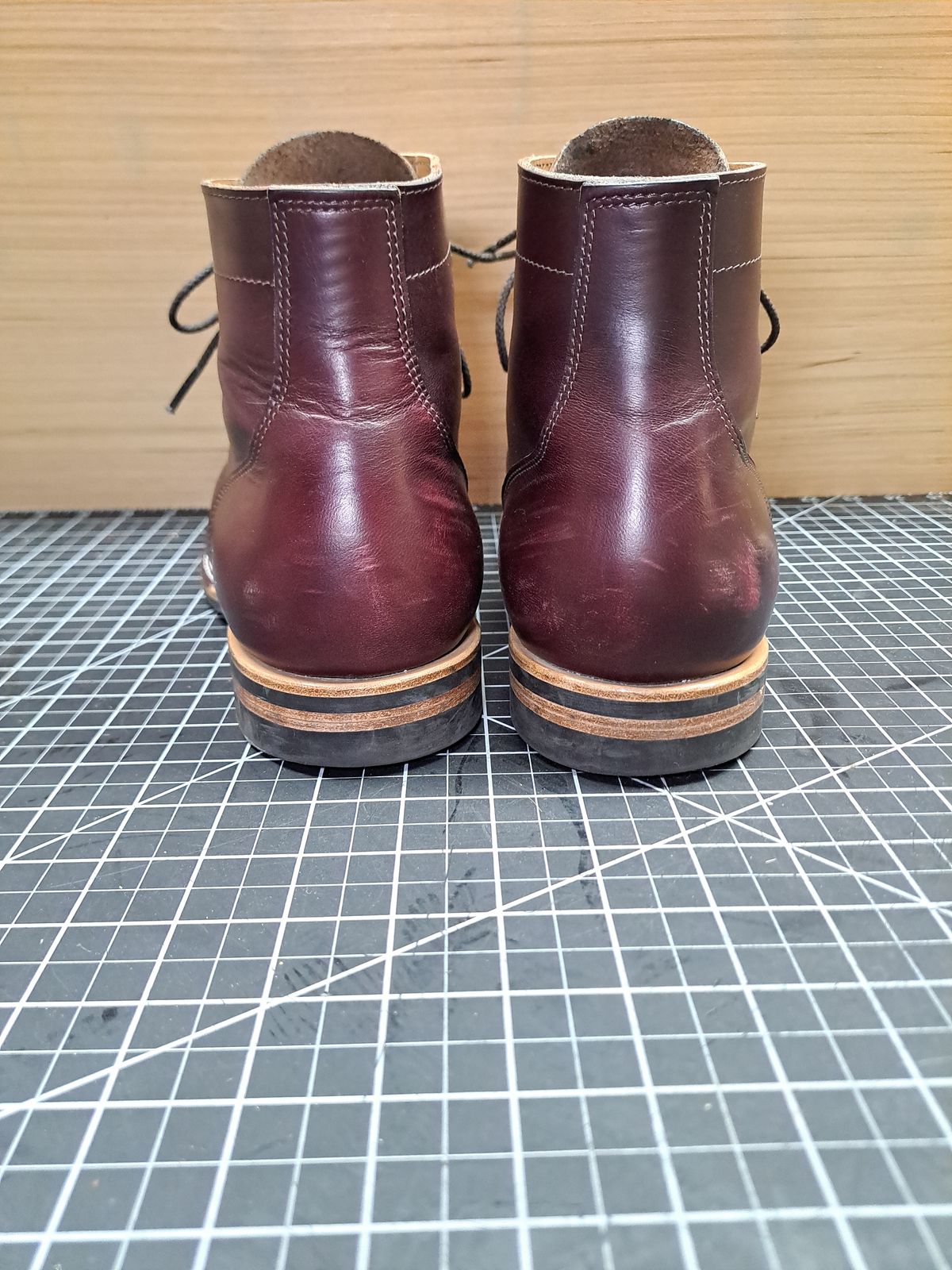 Photo by NewRiverBoot on November 6, 2024 of the New River Boot BARKSDALE in Horween Color 8 Chromexcel Strips.