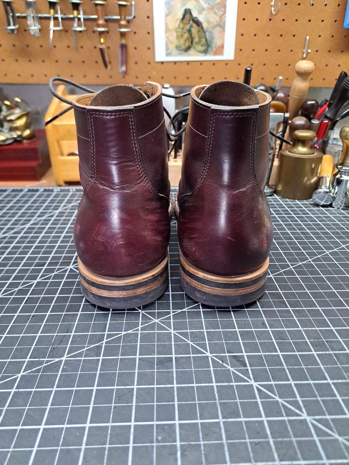 Photo by NewRiverBoot on December 5, 2024 of the New River Boot BARKSDALE in Horween Color 8 Chromexcel Strips.