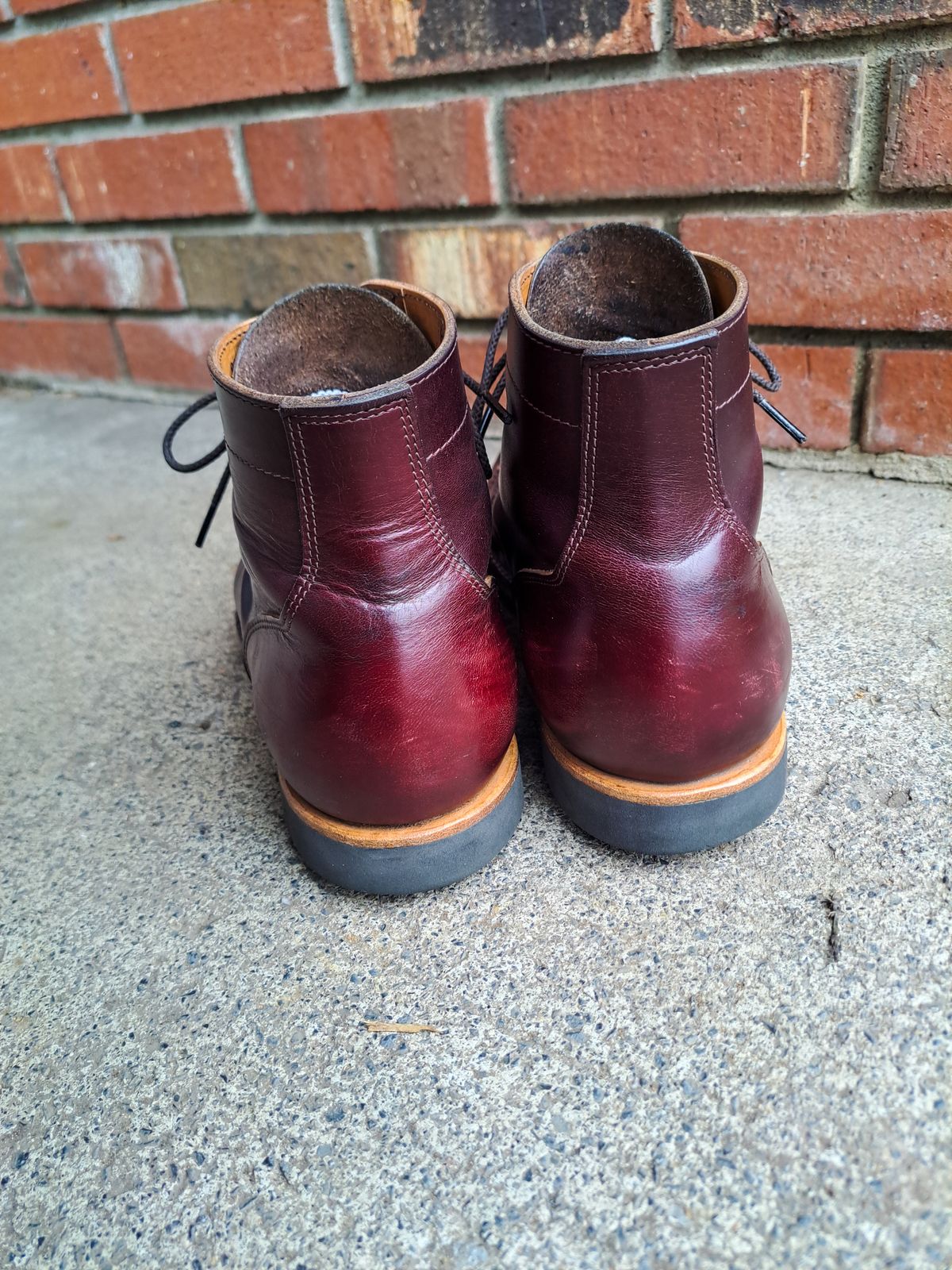 Photo by NewRiverBoot on February 5, 2025 of the New River Boot BARKSDALE in Horween Color 8 Chromexcel Strips.