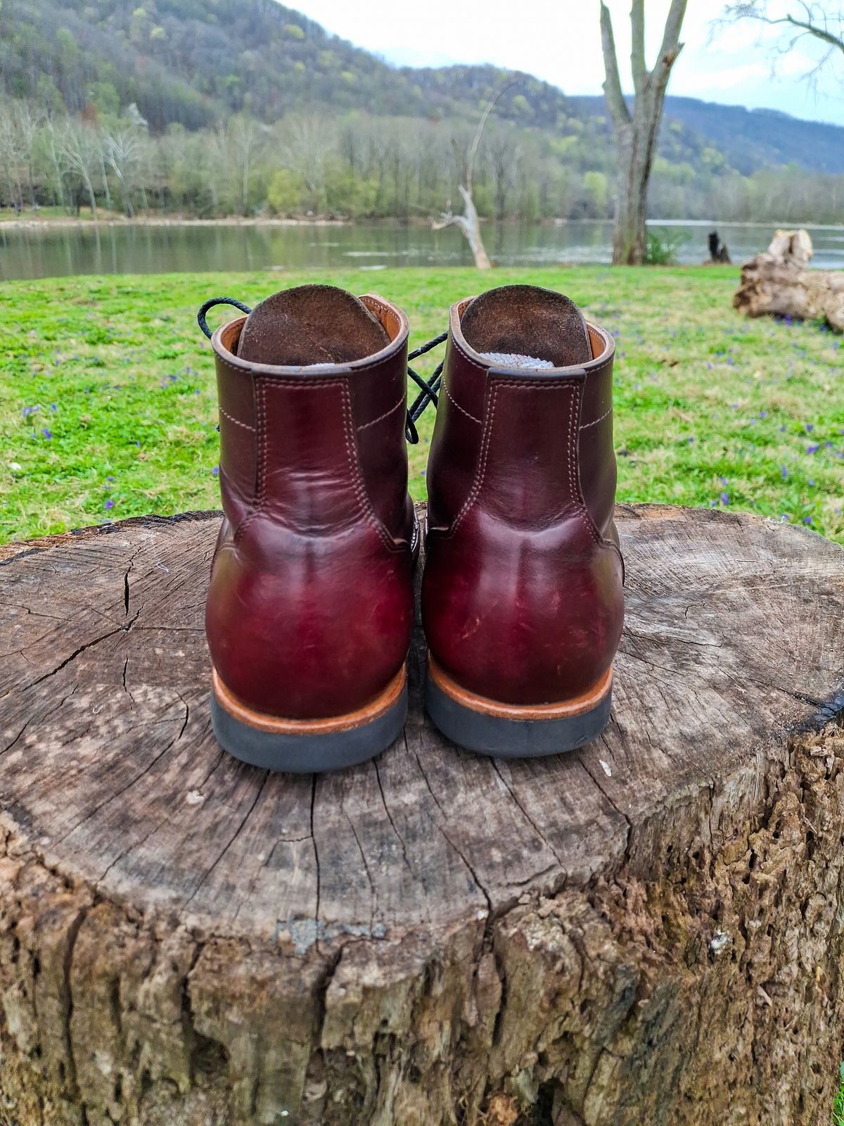 Photo by NewRiverBoot on April 3, 2025 of the New River Boot BARKSDALE in Horween Color 8 Chromexcel Strips.