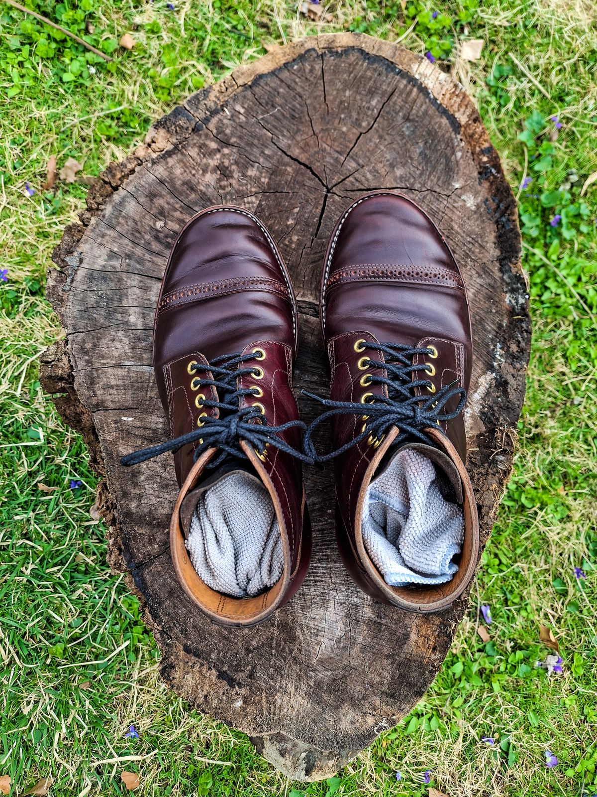 Photo by NewRiverBoot on April 3, 2025 of the New River Boot BARKSDALE in Horween Color 8 Chromexcel Strips.