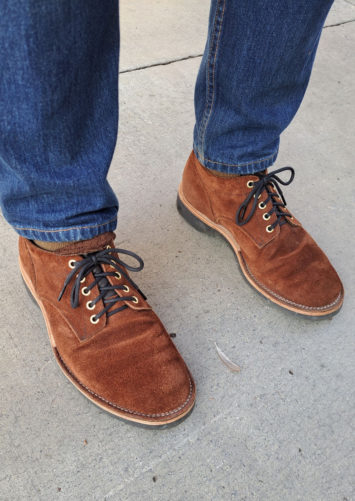 Photo by NewRiverBoot on August 7, 2023 of the New River Boot Quade in Horween Austin Roughout.